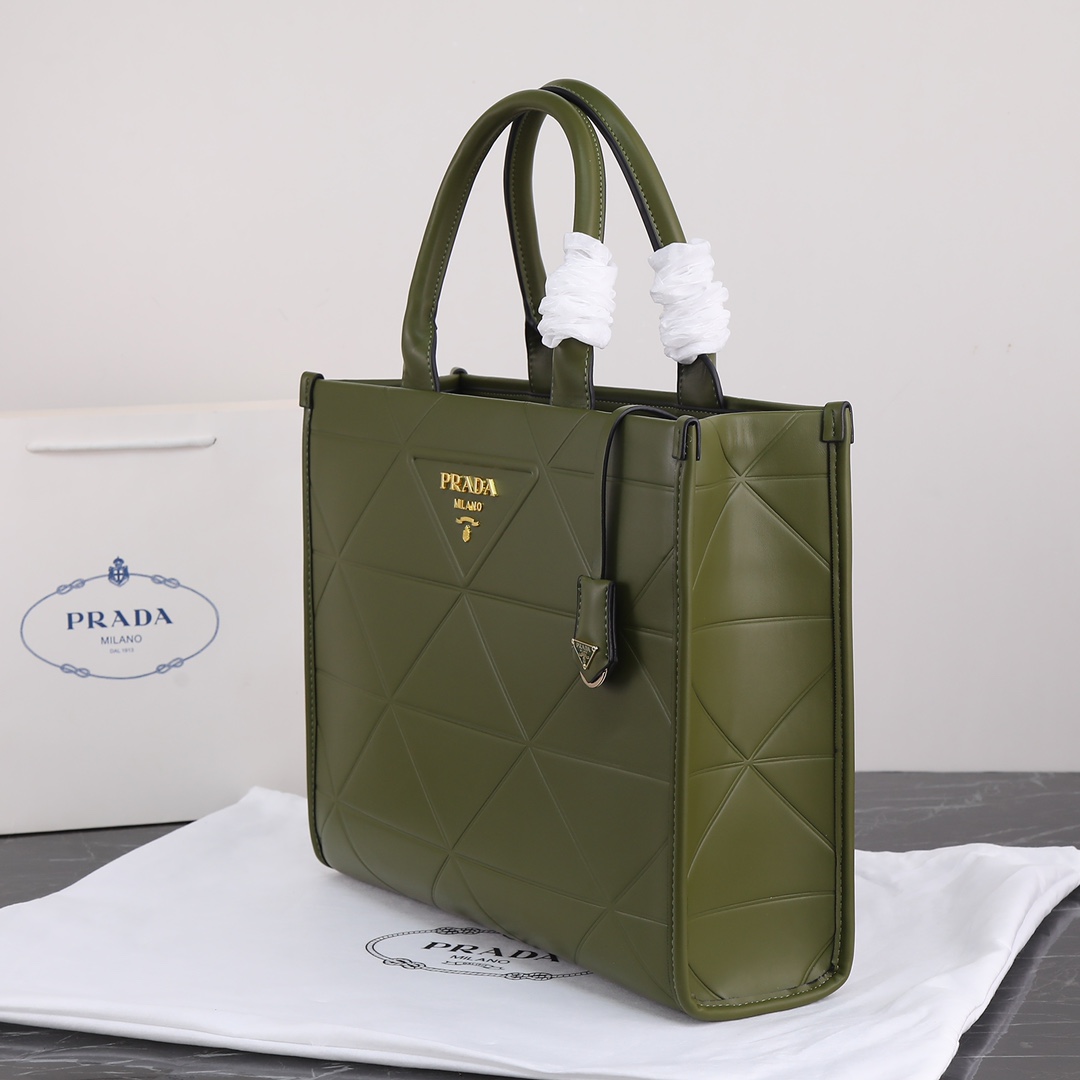 PP big size leather Symbole bag with topstitching - Top Club