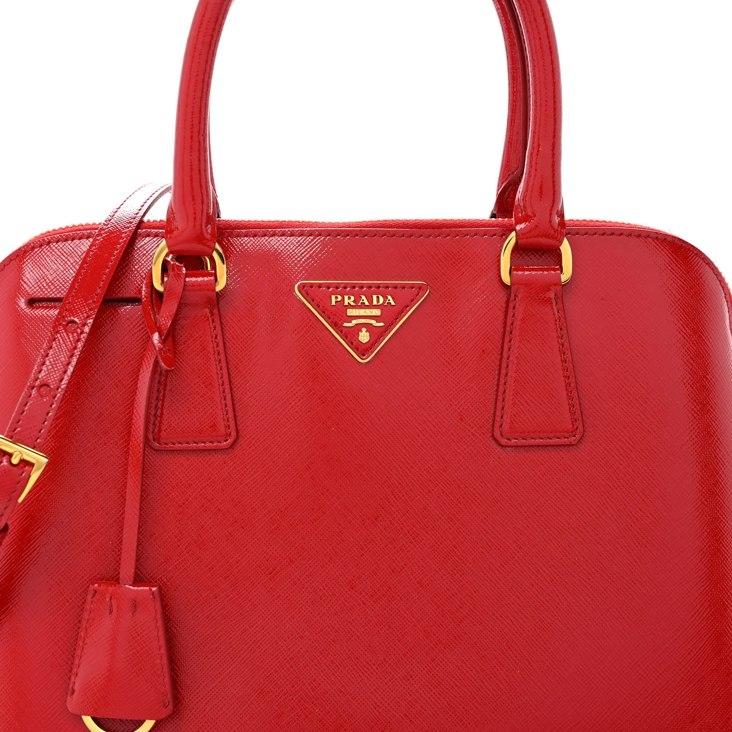 Saffiano Vernice Medium Promenade Tote Rosso - Top Club