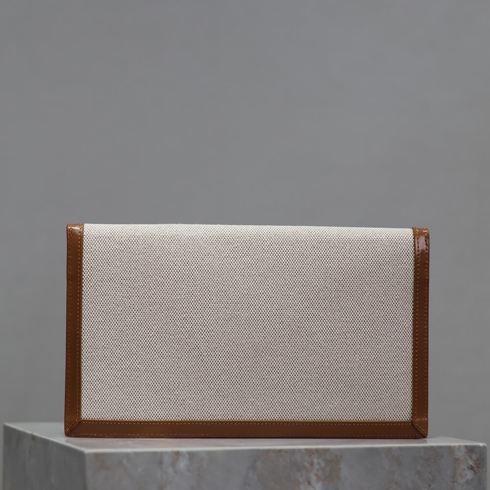 YSL uptown pouch in canvas and leather - Top Club
