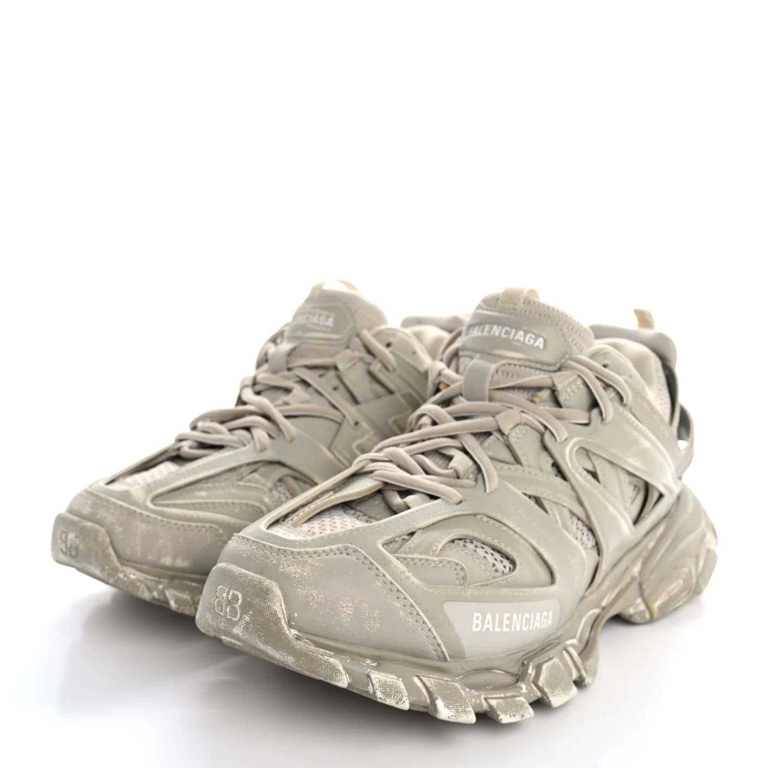 Mesh Rubber Womens Track Sneakers 40 Balenciaga Grey - Top Club