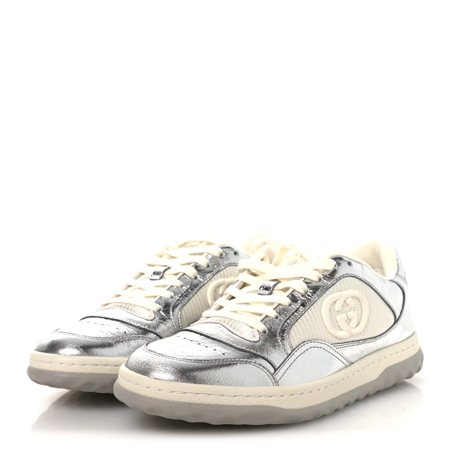 Ginza Calfskin MAC80 Womens Sneakers 38.5 Silver Off White - Top Club