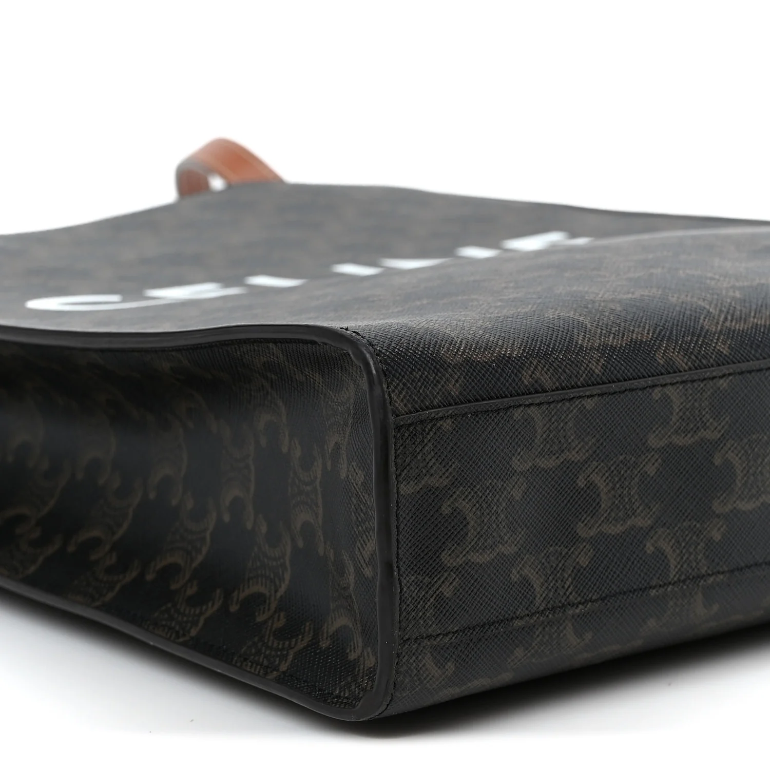 Triomphe Canvas Calfskin Small Vertical Cabas Tan - Top Club
