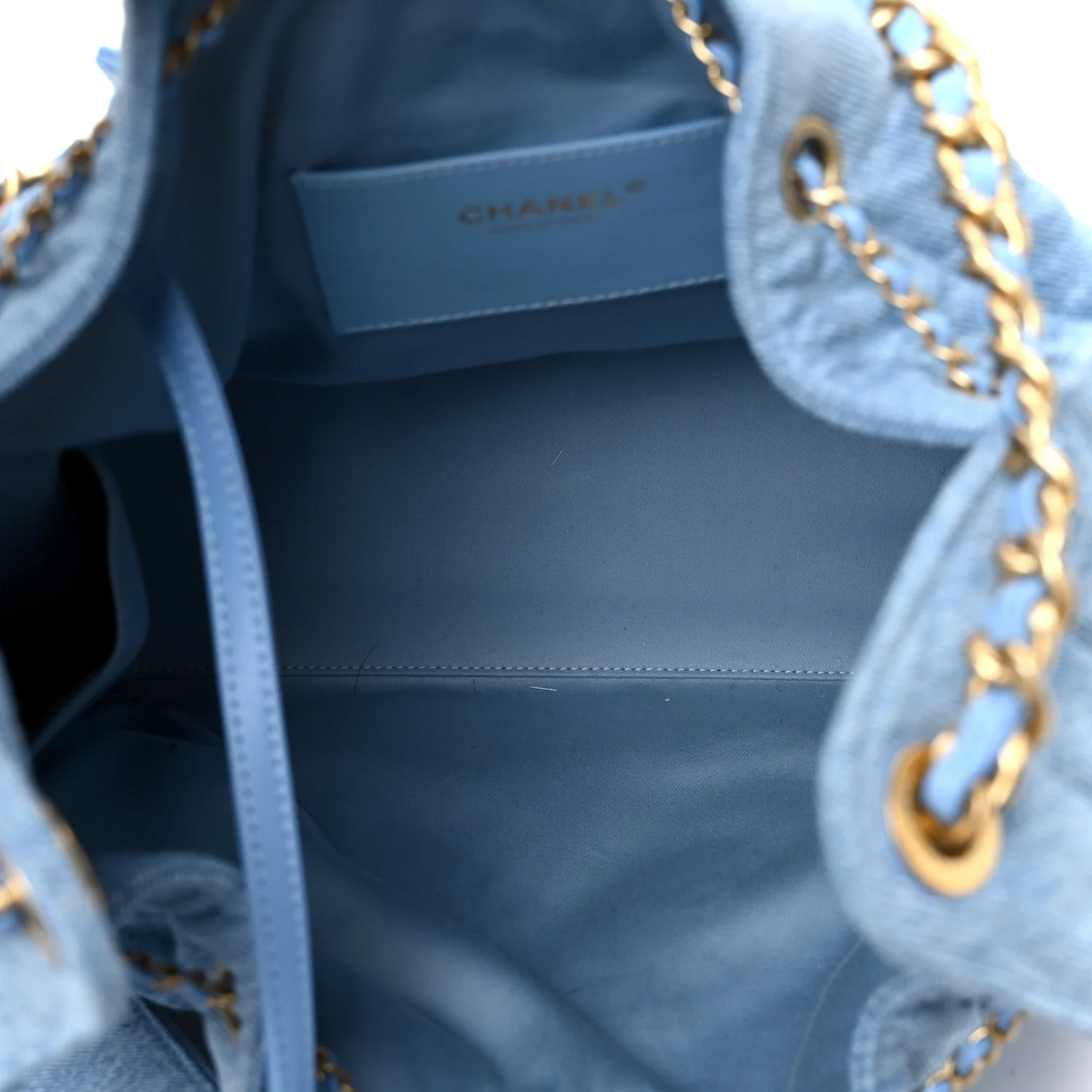Washed Denim Quilted Medium Chanel 25 Handbag Blue - Top Club