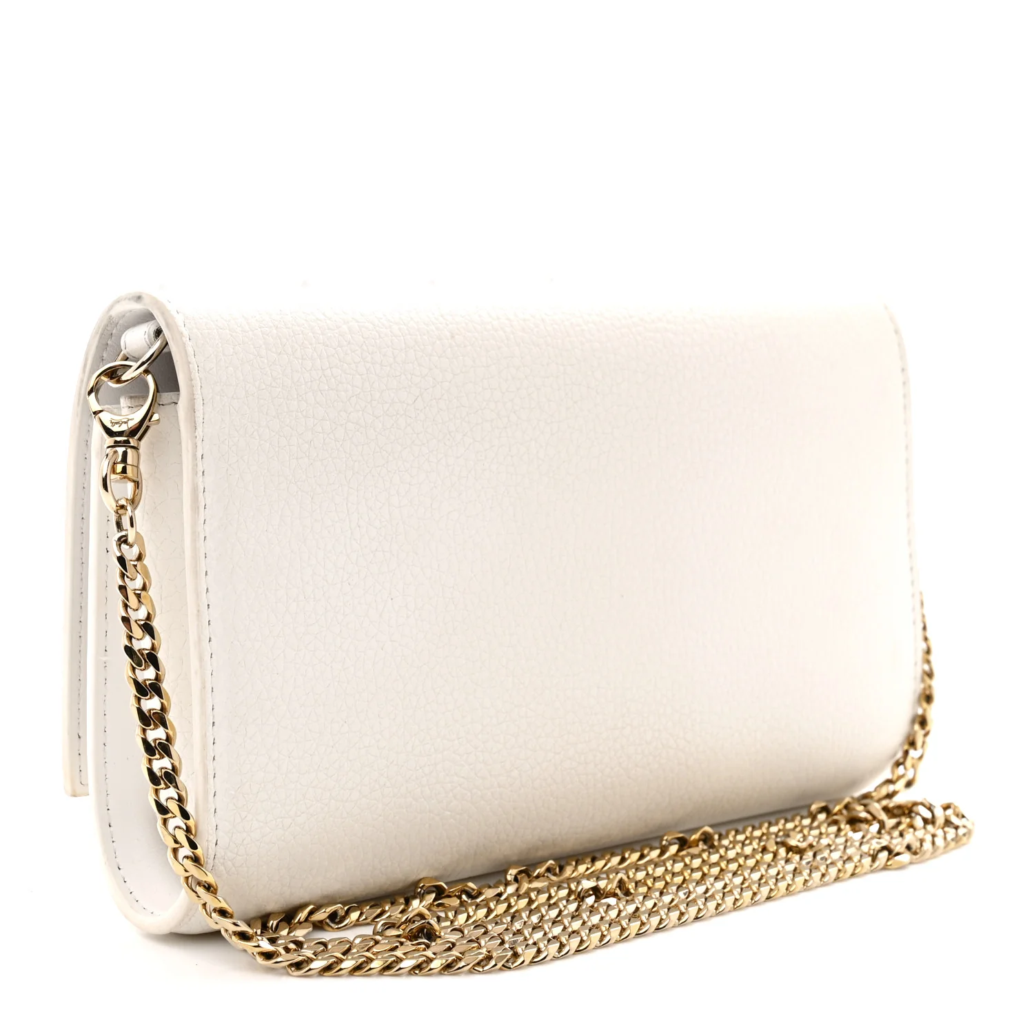 Calfskin Spikes Loubinthesky Paloma Wallet On Chain White - Top Club