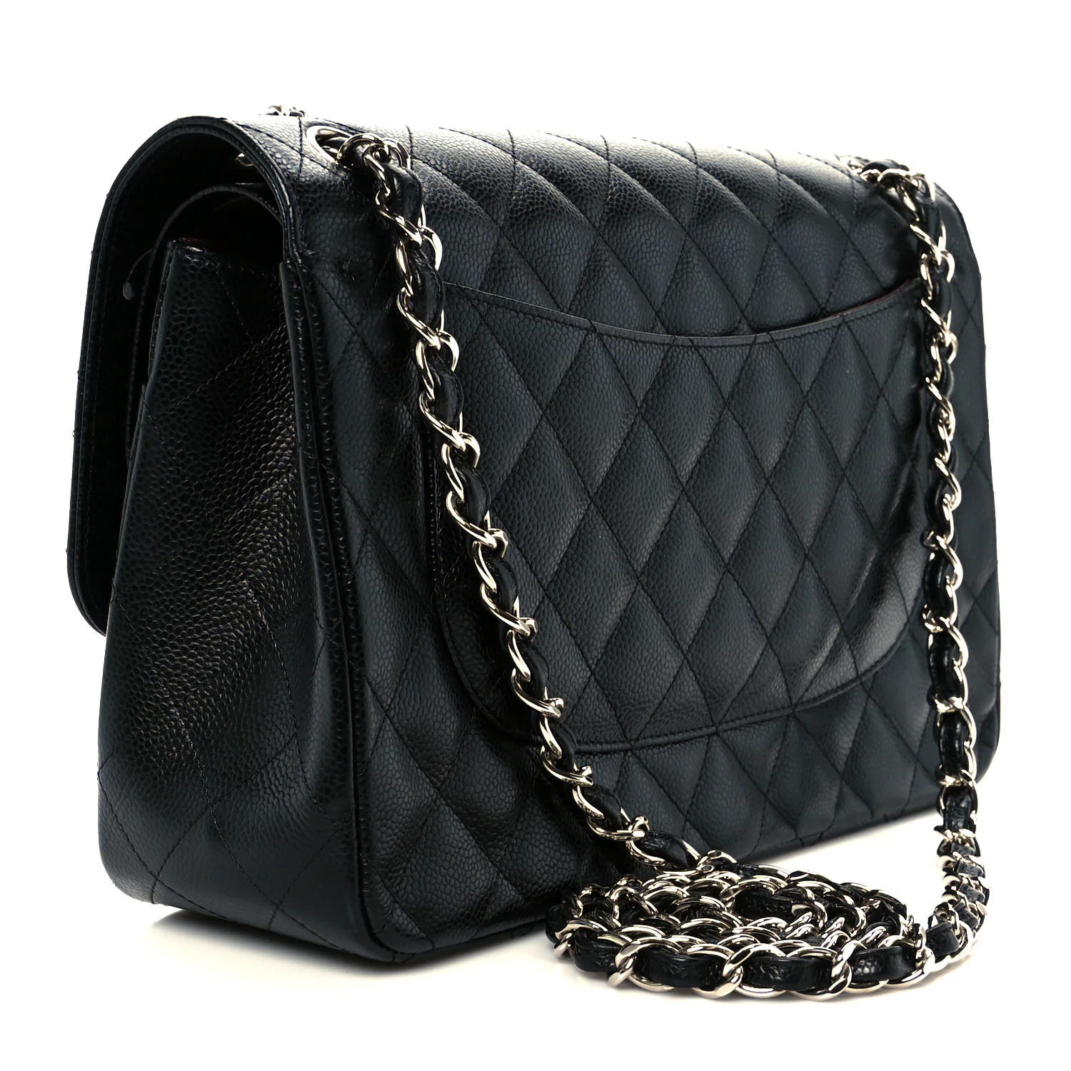 Caviar Quilted Jumbo Double Flap Black - Top Club