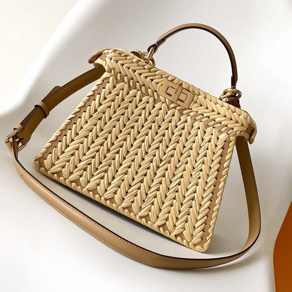 FENDI Peekaboo ISeeU Small Raffia(TAX-FREE GRADE) - Top Club
