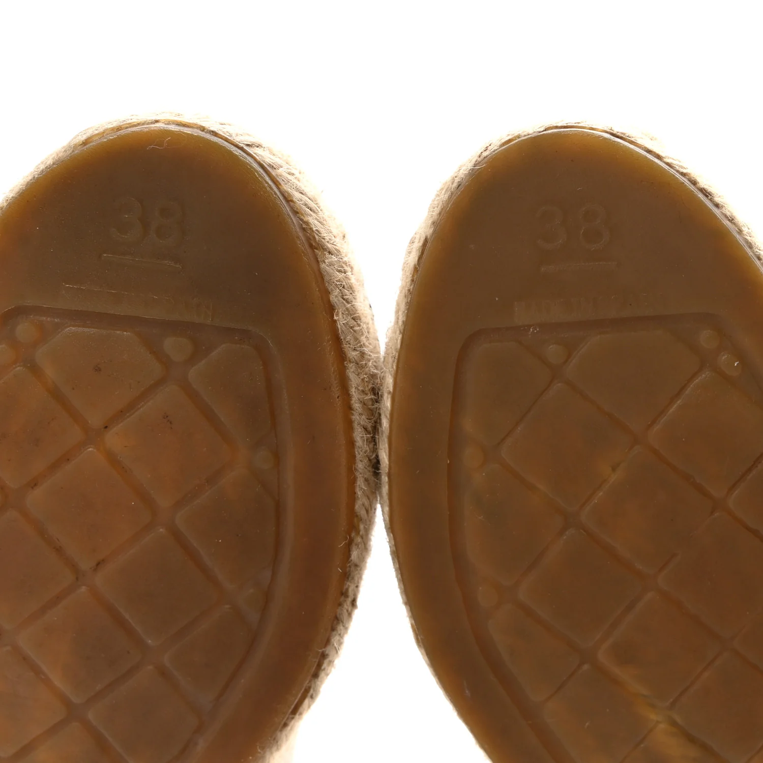Lambskin CC Espadrilles 38 Beige Black - Top Club