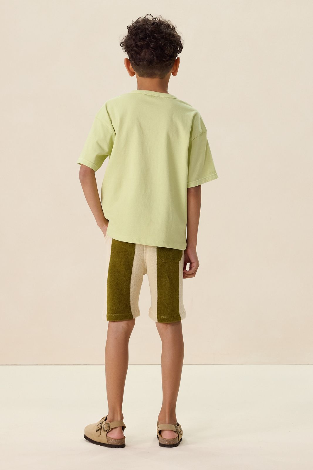 Groen gestreepte shorts