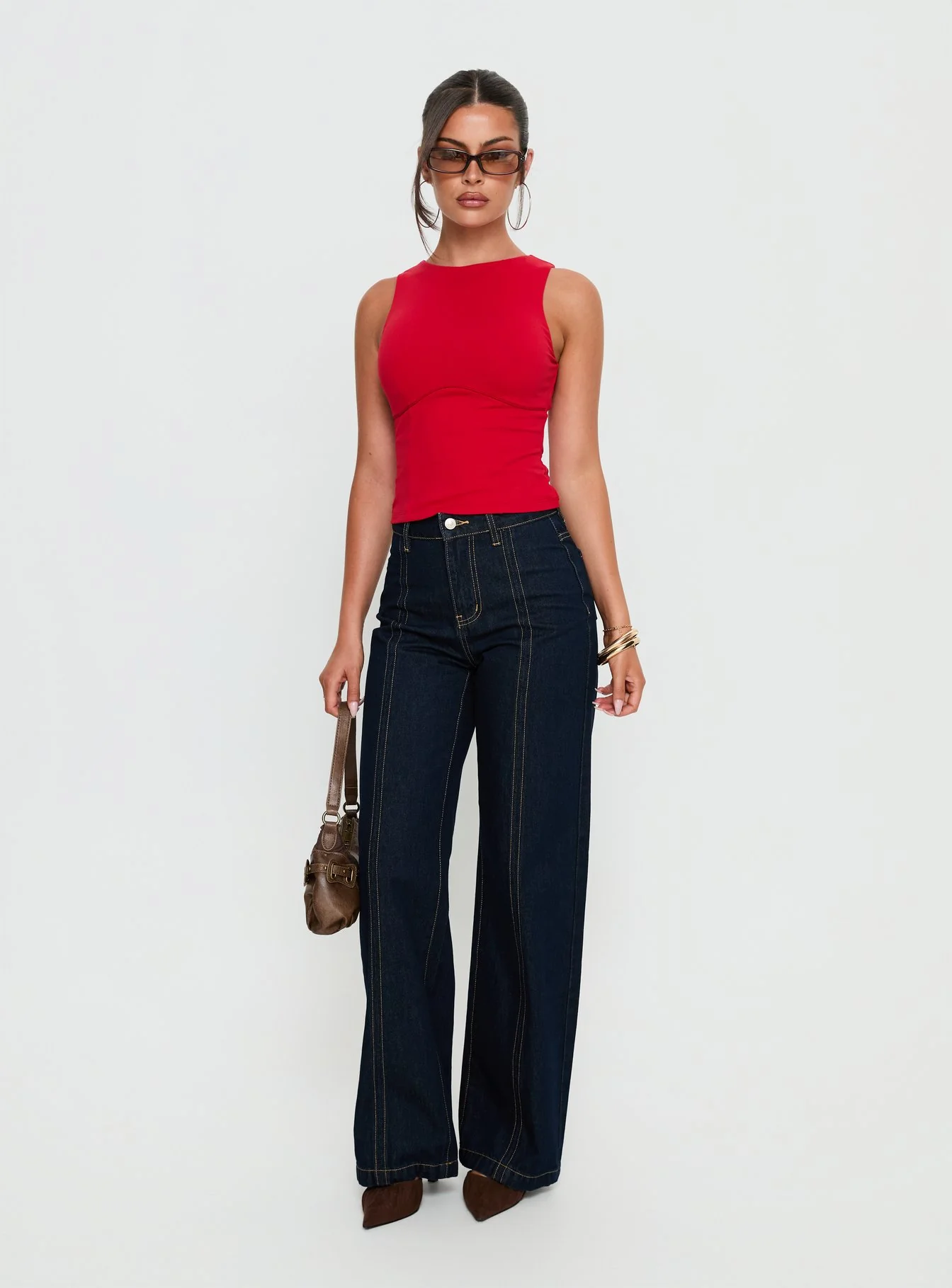 Cadance High Rise Straight Leg Jeans Indigo