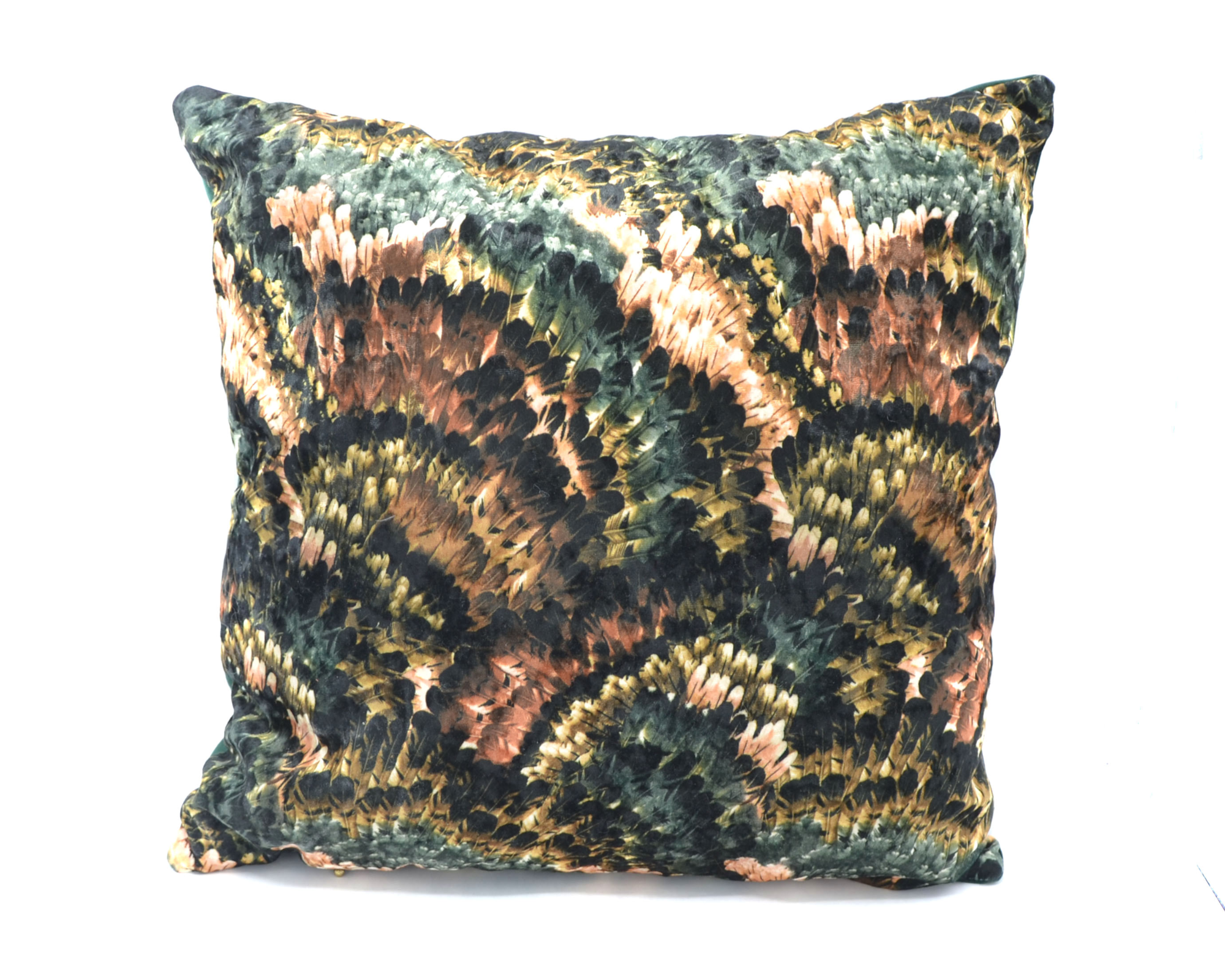 Kussen velvet pheasant 50 x 50 cm groen