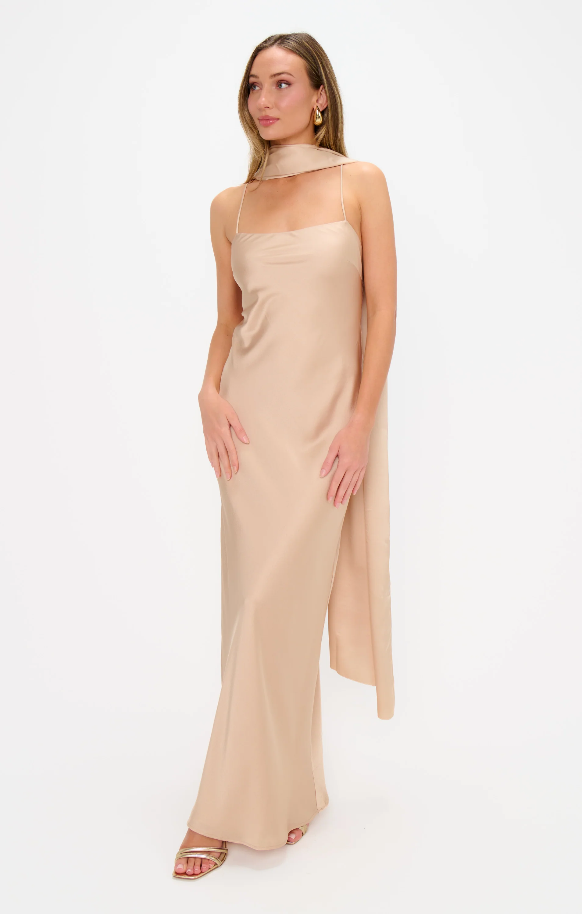 Soiree Shawl ~ Champagne Luxe Satin