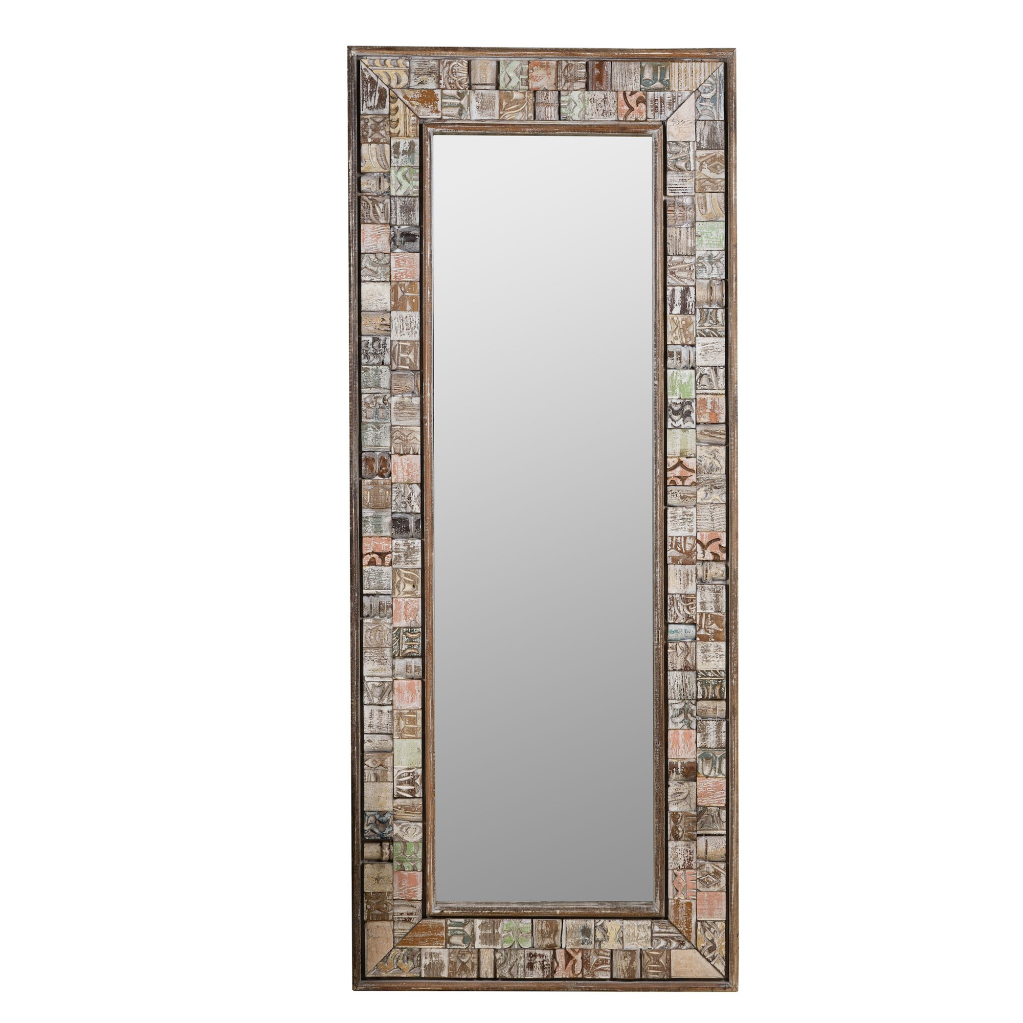 Gajar - Handgemaakte Patchwork Spiegel in Boho Stijl