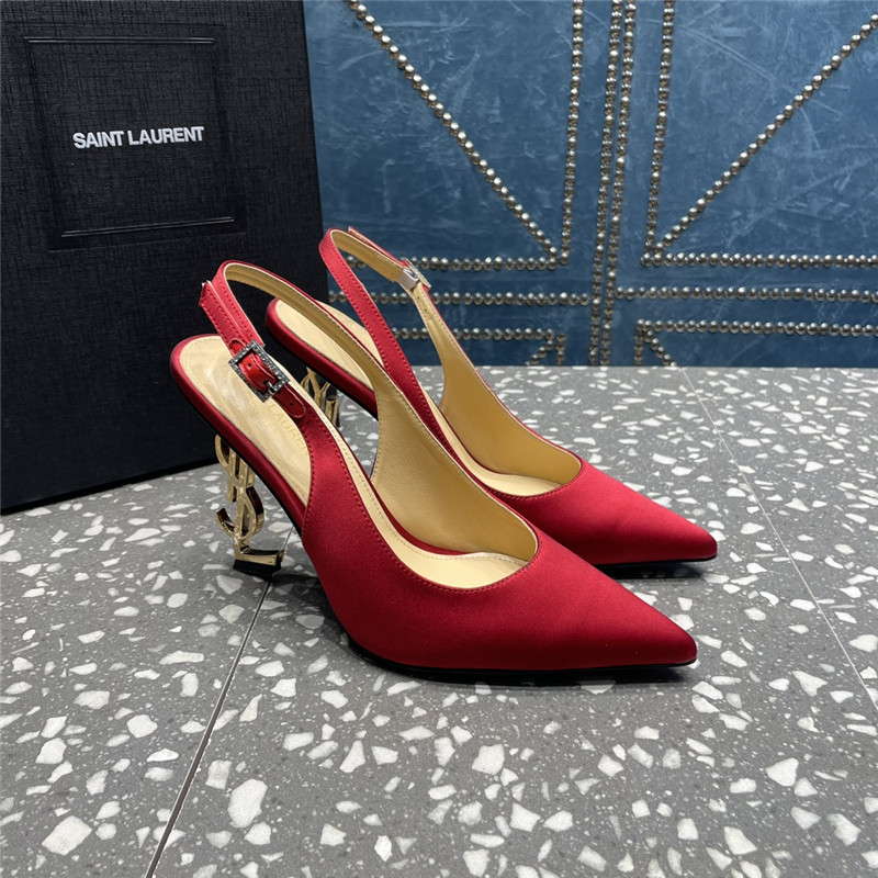 YSL rhinestone high heel classic logo letter high heel sandals - Sneaker Replica Workshop