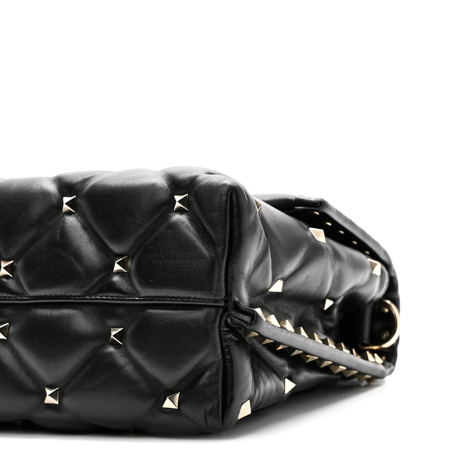 Lambskin VLTN Print Candystud Top Handle Bag Black - Top Club