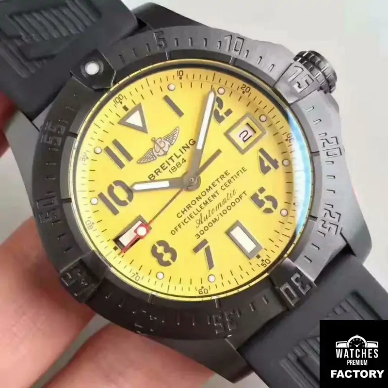 Breitling Avenger II Seawolf A1733110 / BC30 / 152S / A20SS.1 GF Factory Yellow Dial