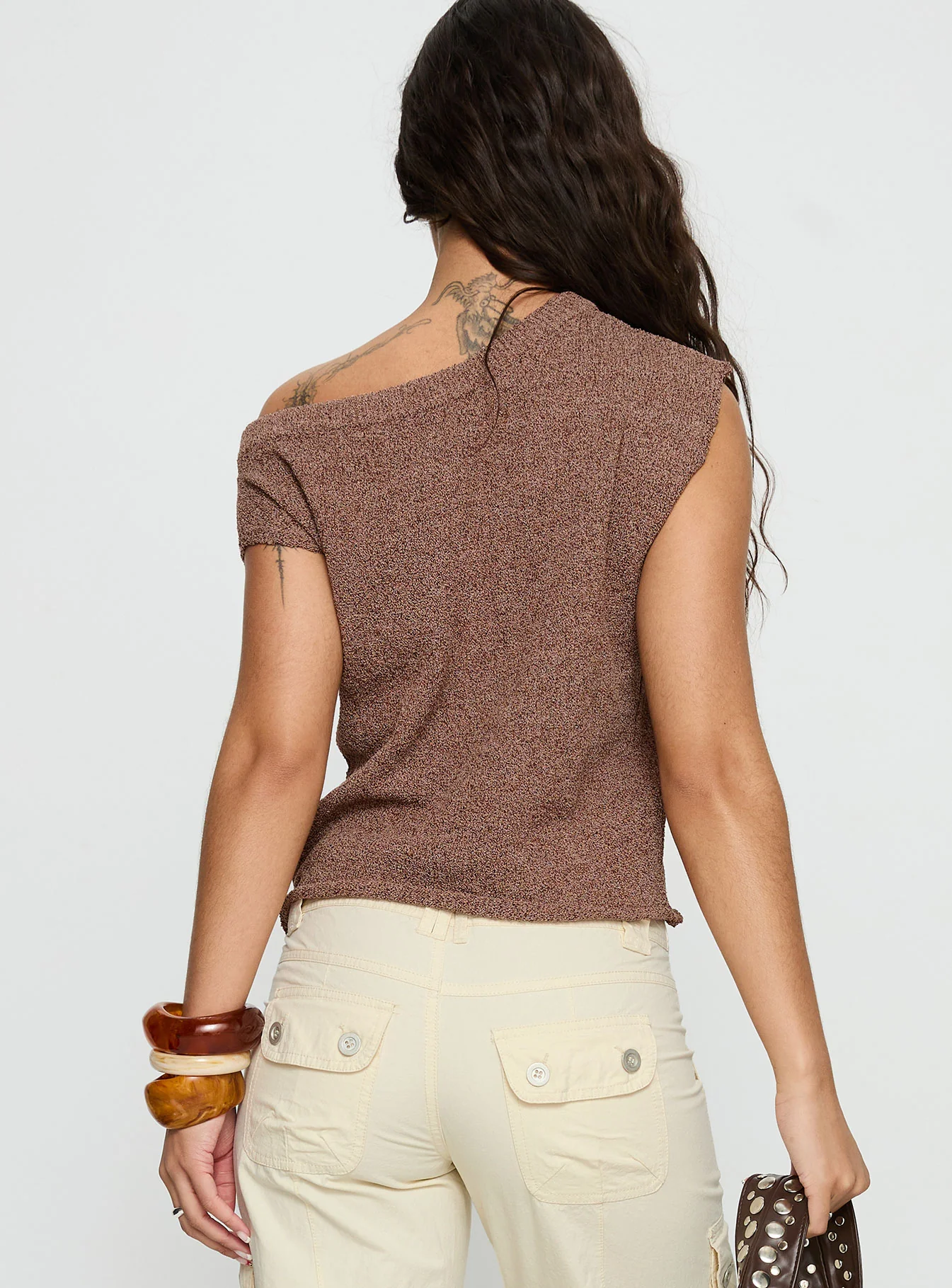 Ashfield Off Shoulder Top Brown