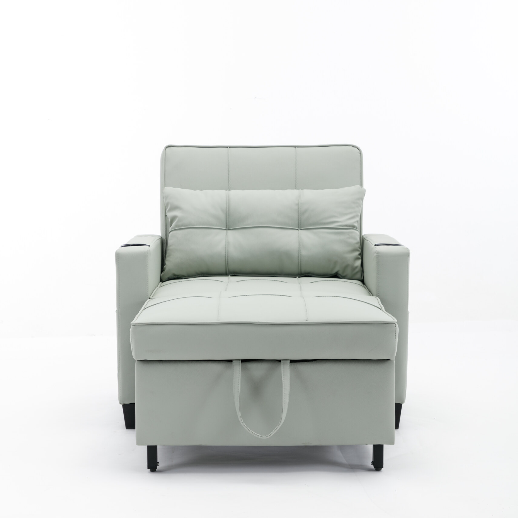 Convertible Futon Sofa Bed, 3 - in - 1 Multi - Functional Sleeper Chair Bed with USB Ports, Adjustable Backrest Recliner, for Living Room Bedroom Small Space, Tech Cloth, Dark Grey
