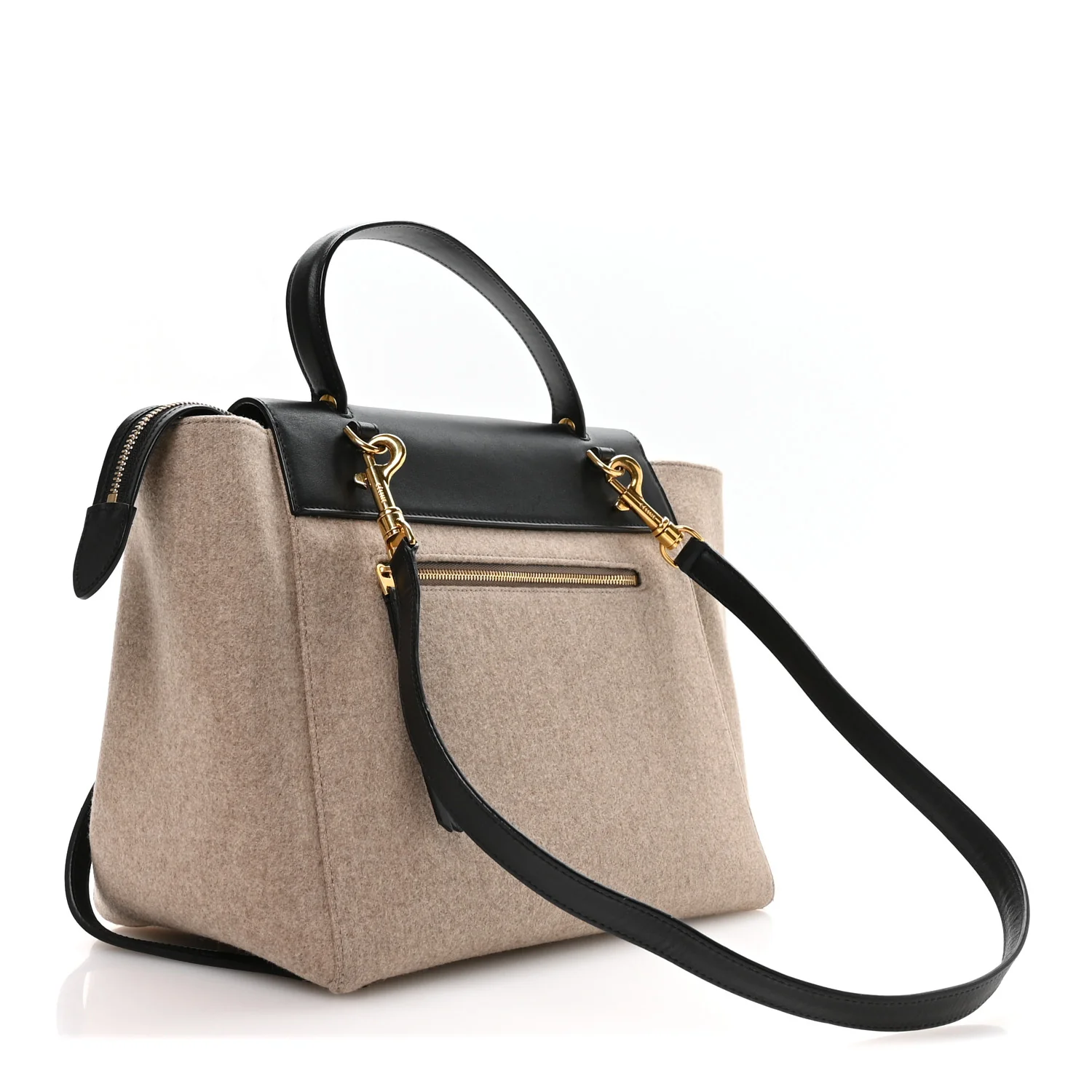 Felt Smooth Calfskin Mini Belt Bag Beige - Top Club