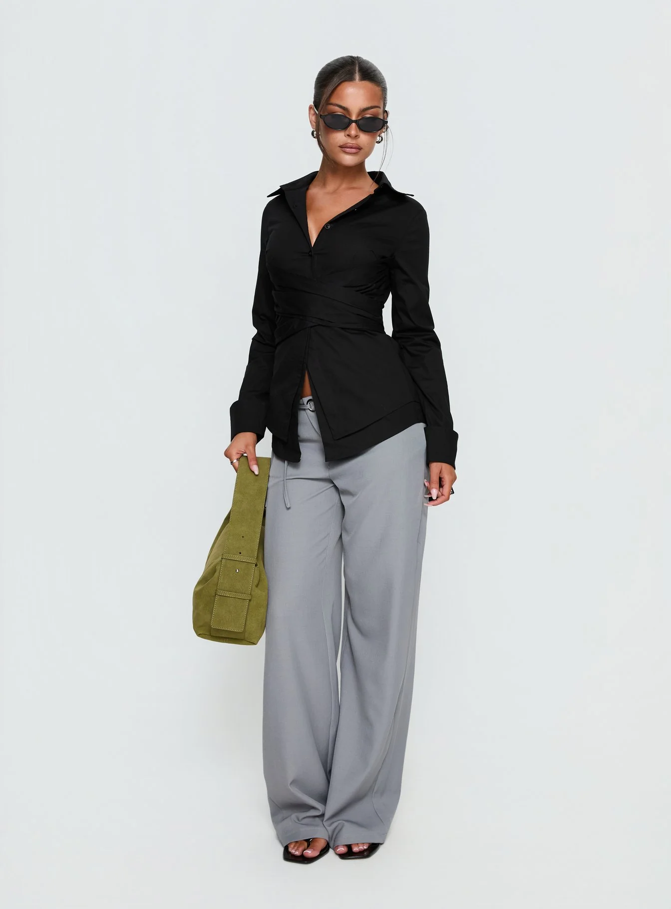 Shapeshifter Twist Long Sleeve Shirt Black