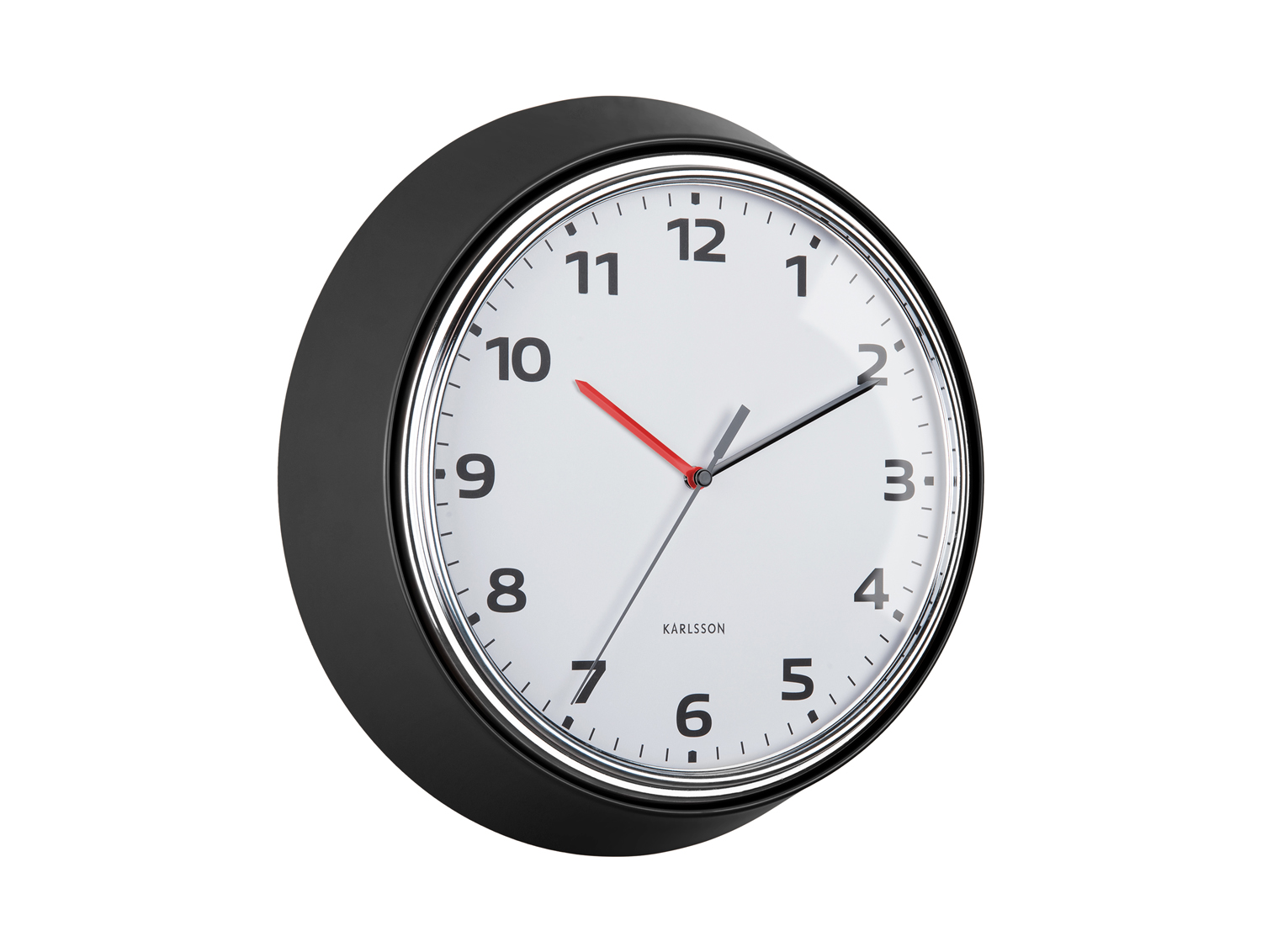 Wall clock Modern Retro black