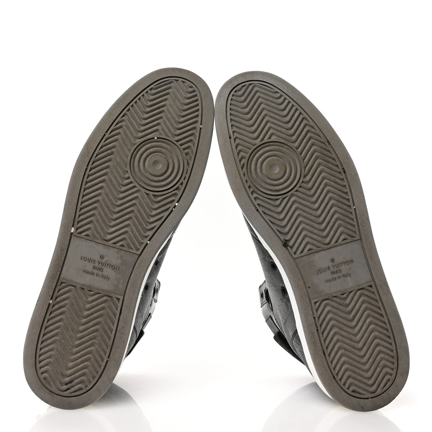 Calfskin Monogram Eclipse Mens Rivoli High Top Sneakers 10 Black Grey - Top Club