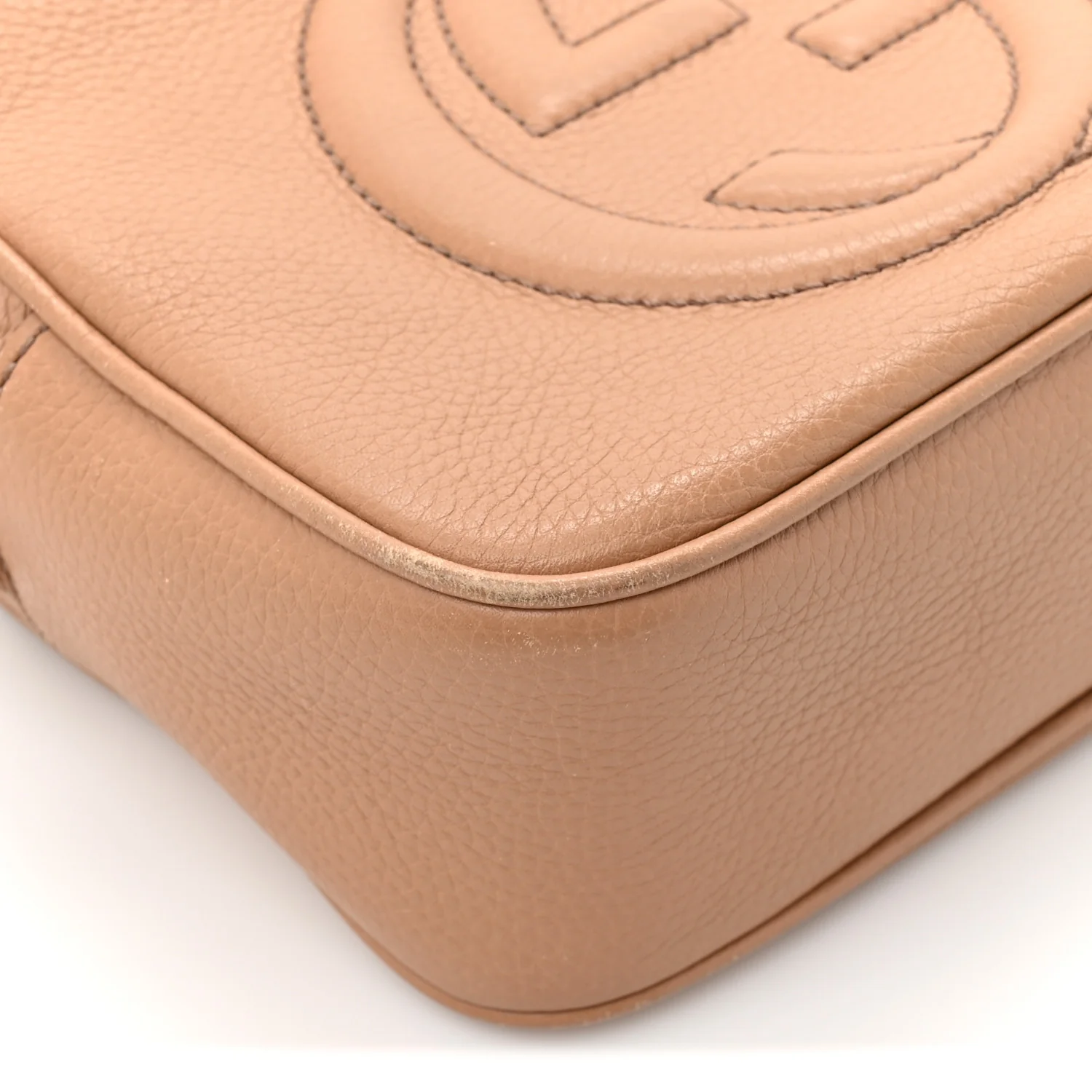 Pebbled Calfskin Small Soho Disco Bag Rose Beige - Top Club