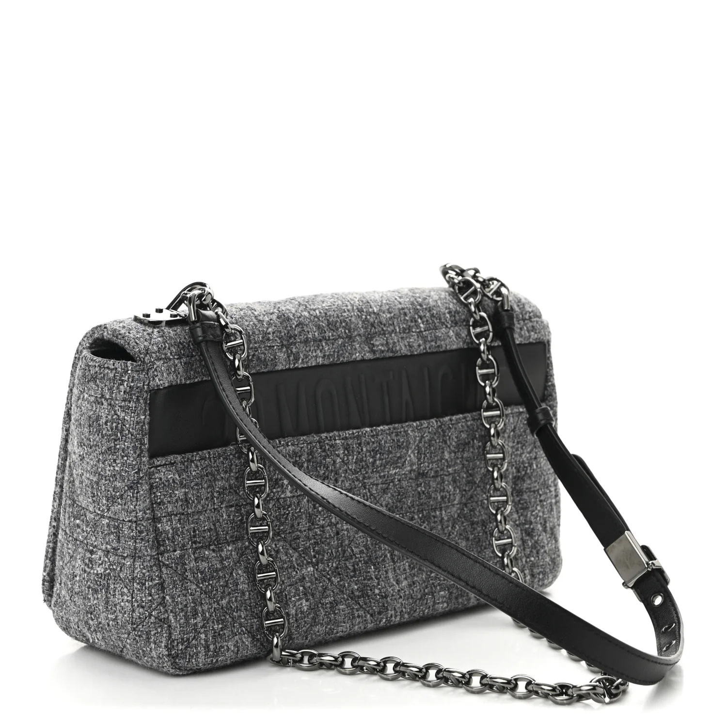 Tweed Macrocannage Medium Caro Bag Black - Top Club