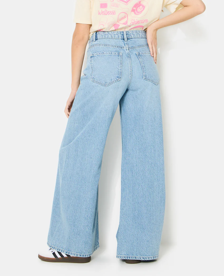 Pimkie Jean extra wide taille haute avec jeux de coutures