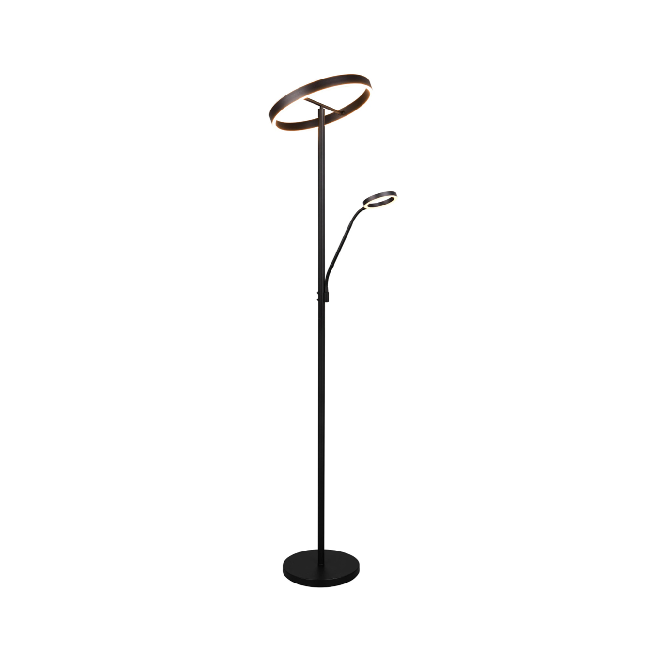 Vloerlamp Wills 2-lichts mat zwart