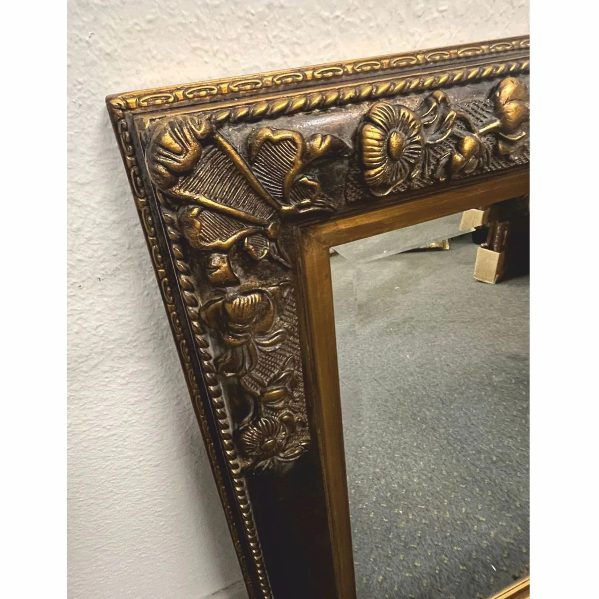 Baroque mirror black / antique gold H. 94 cm - Baroque style furniture