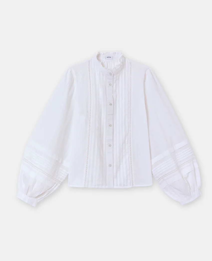 Pimkie Blouse col volanté avec plis et dentelle