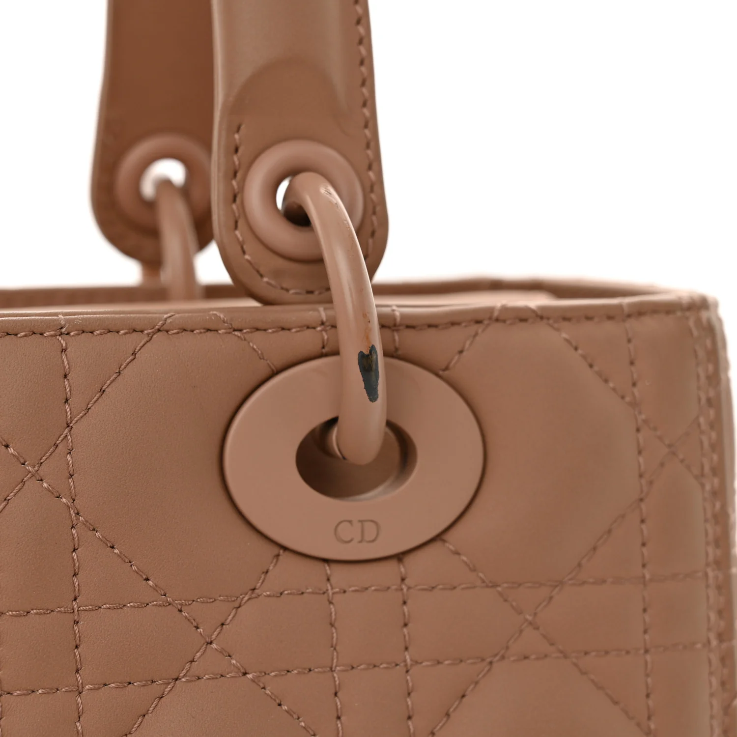 Ultra Matte Calfskin Cannage Medium Lady Dior Beige - Top Club