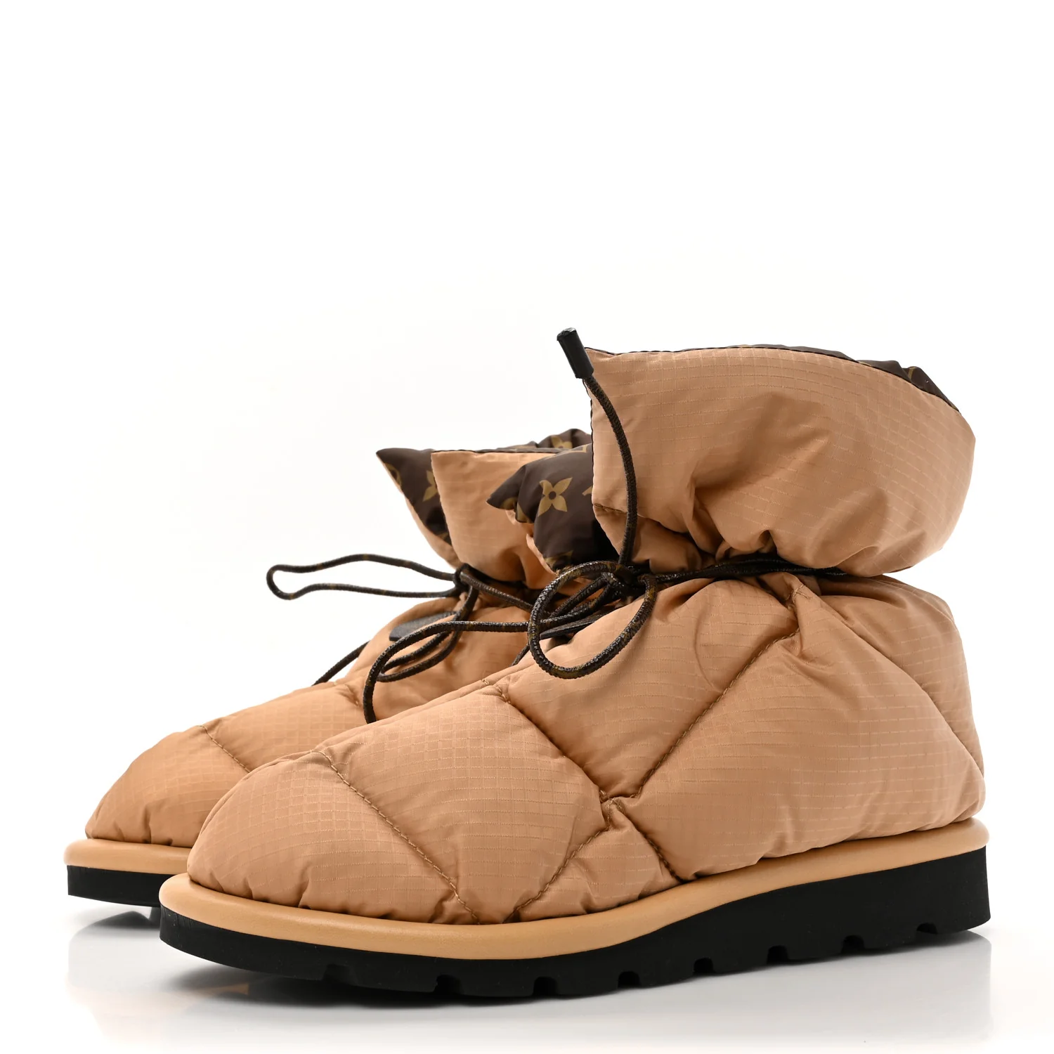 Nylon Monogram Pillow Comfort Ankle Boot 38 Beige - Top Club