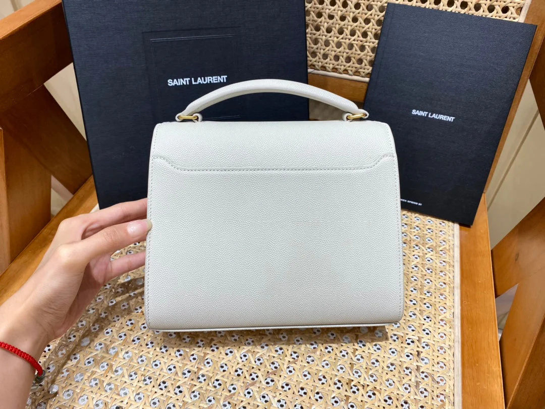 YSL Cassandra Mini Top Handle Bag Canvas with Leather Shoulder bag 20x16x7.5cm - Top Club