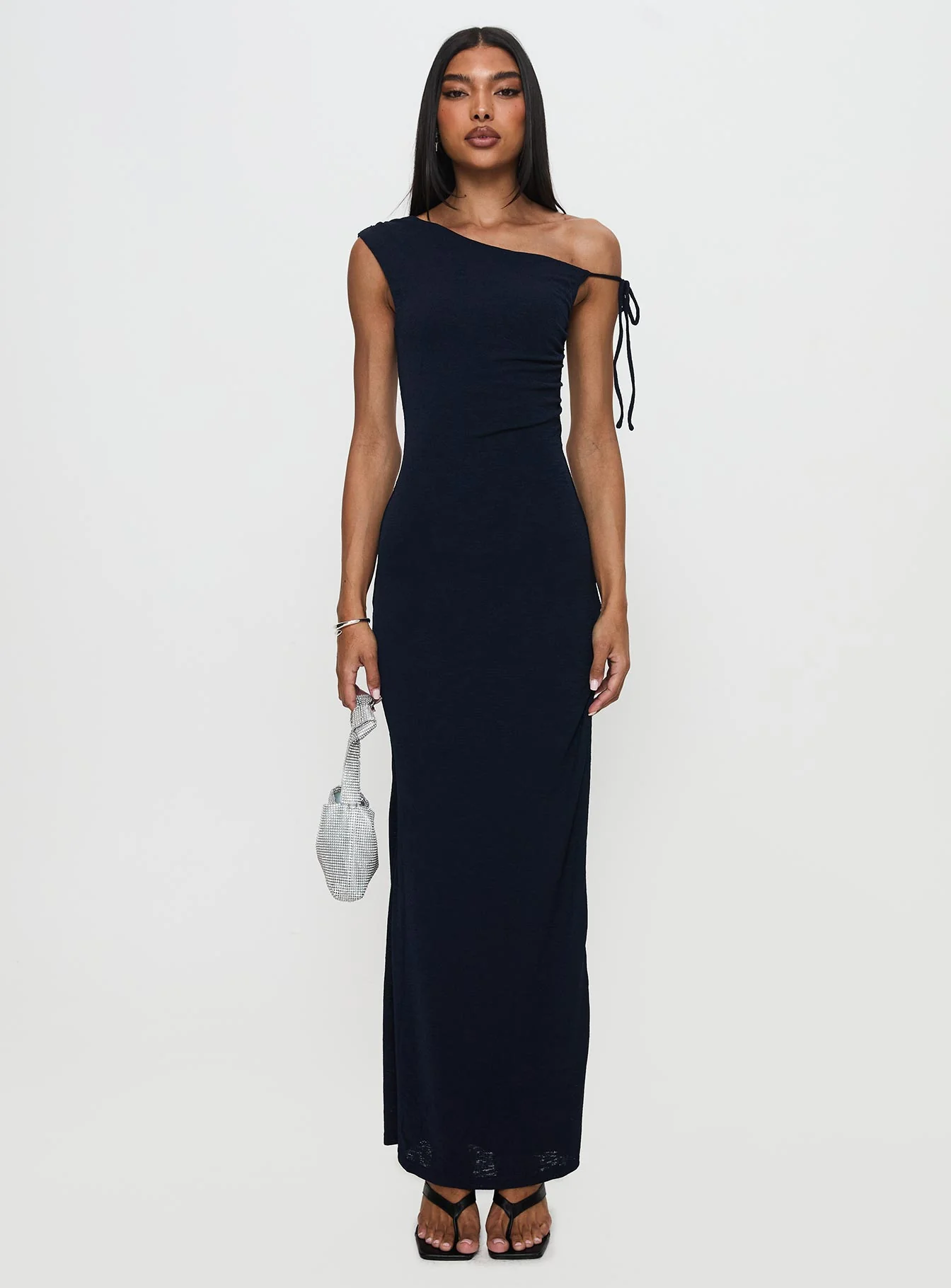 Paislee Asymmetrical Maxi Dress Navy