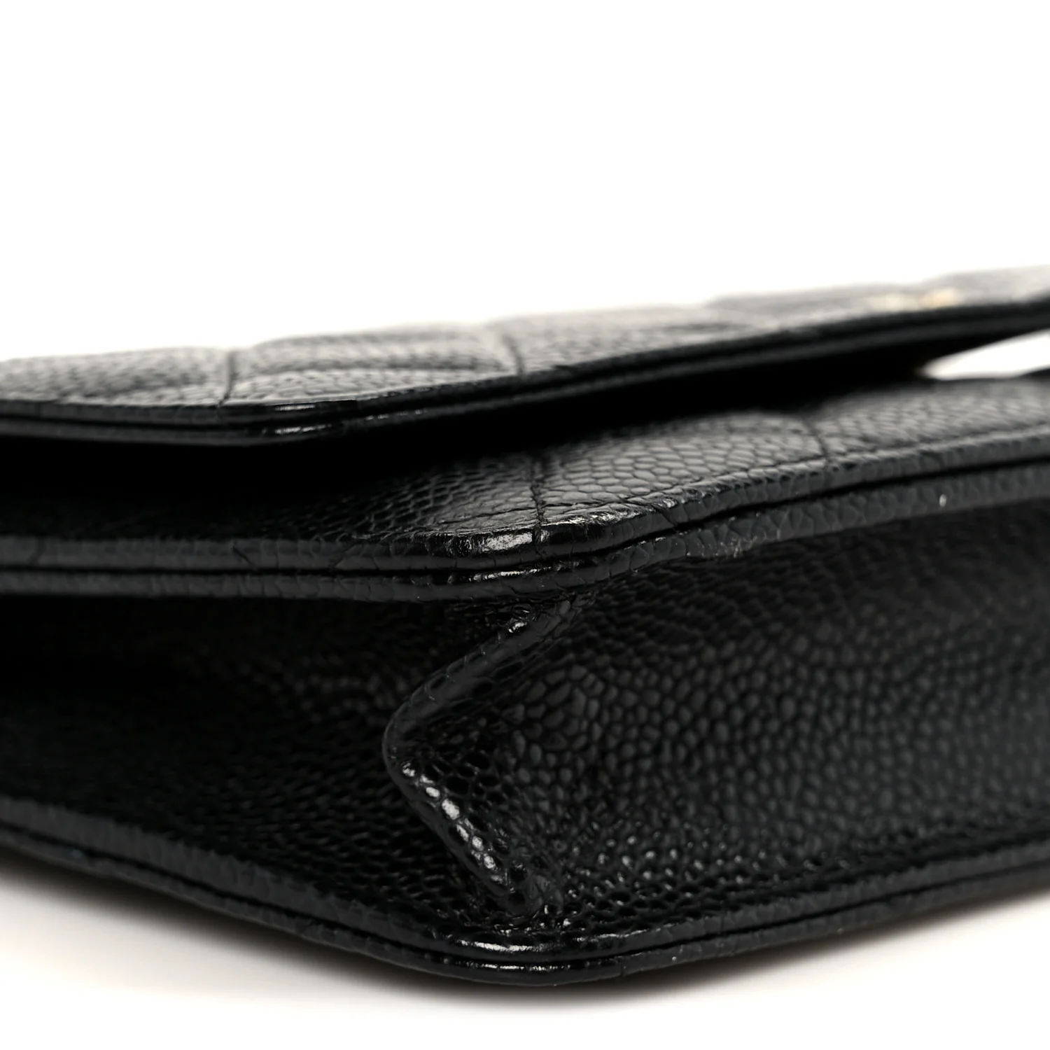 Caviar Quilted Wallet on Chain WOC Black - Top Club