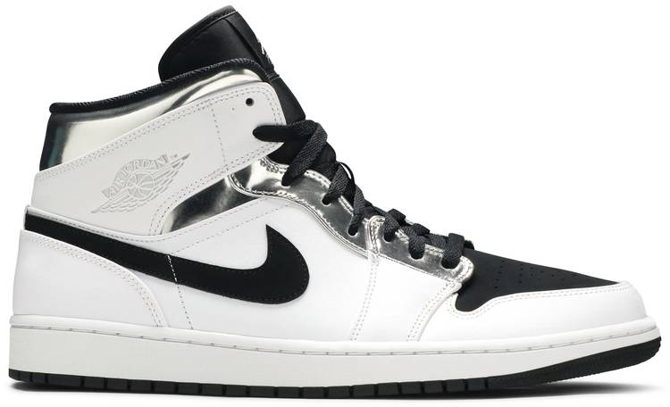 Air Jordan 1 Mid  White Silver  554724-121 - Sneaker Replica Workshop
