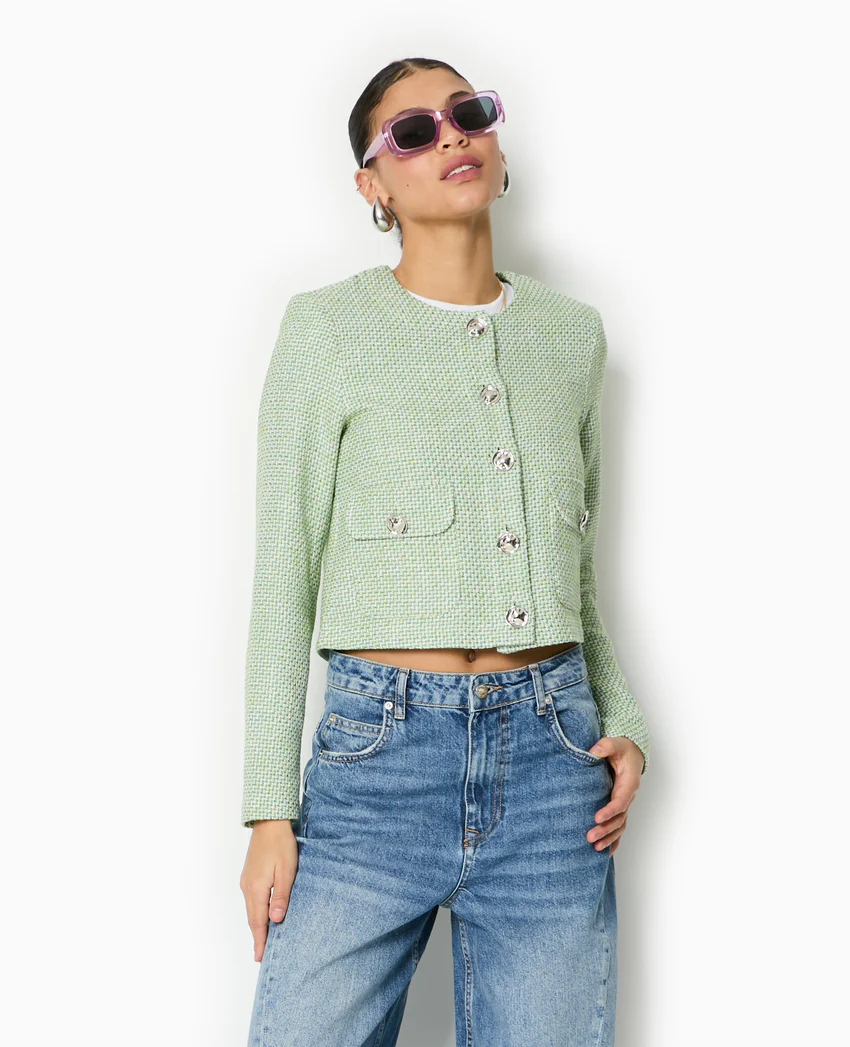 Pimkie Veste courte et droite en tweed