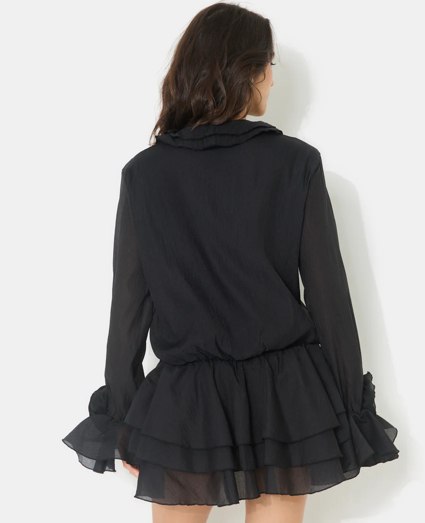 Pimkie Robe courte en voile avec volants et fleurs