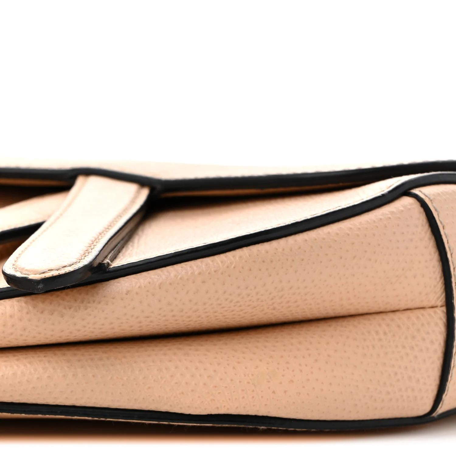 Grained Calfskin Mini Saddle Bag Beige - Top Club