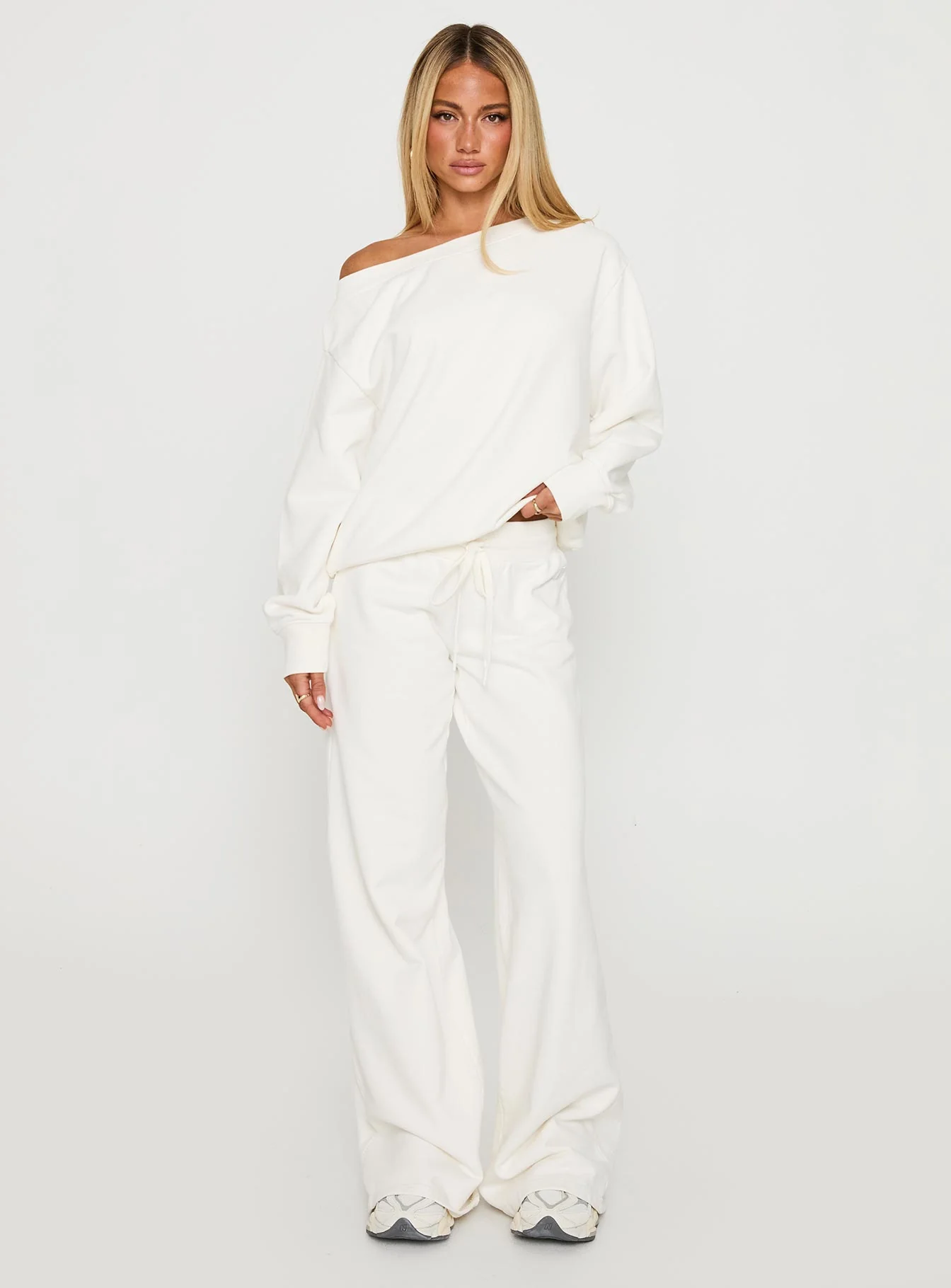 Dodie Wide Leg Pants Washed White