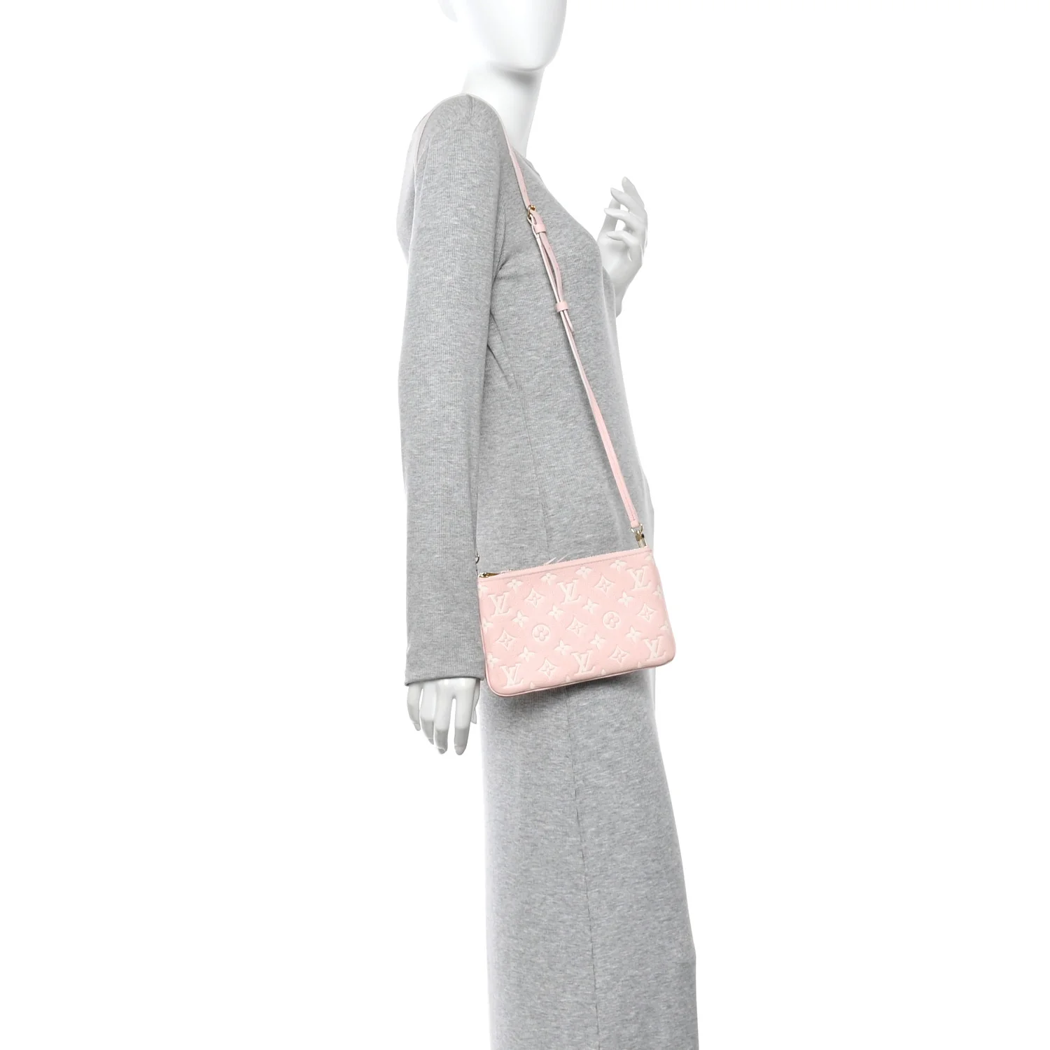 Empreinte Monogram Double Zip Pochette Rose