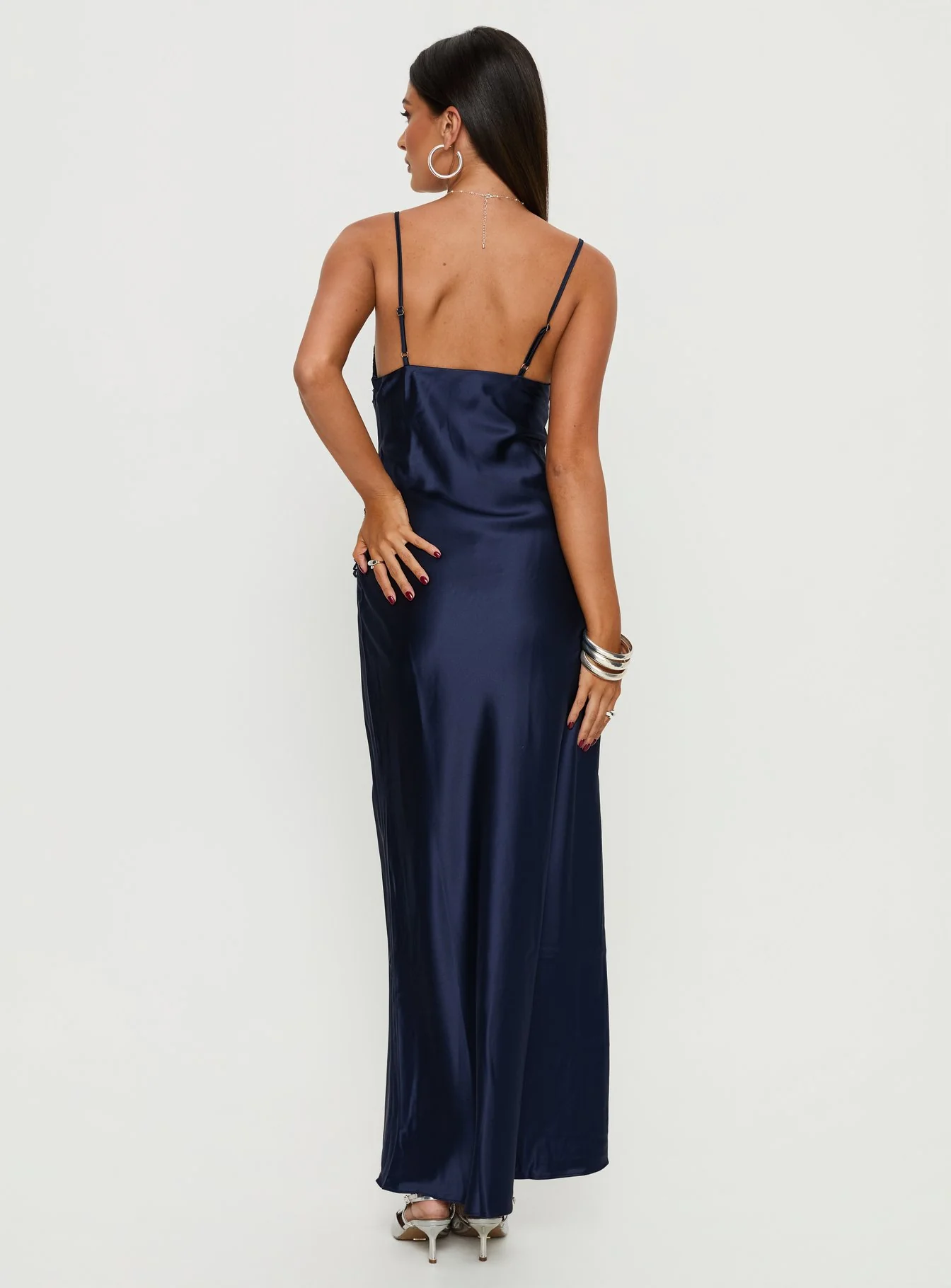 Madelene Lace V Neck Maxi Dress Navy
