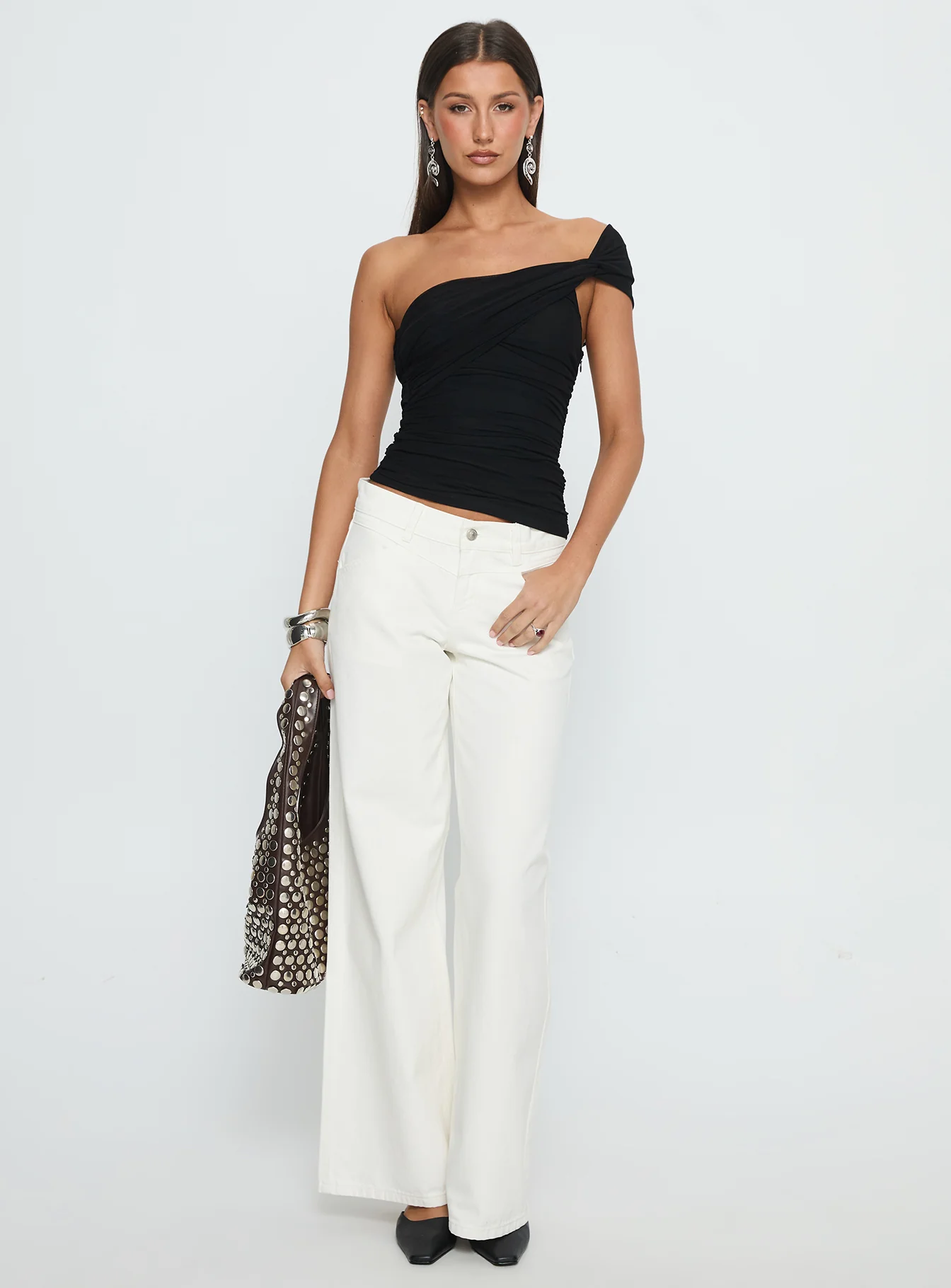 Catiana Low Rise Wide Leg Jeans White