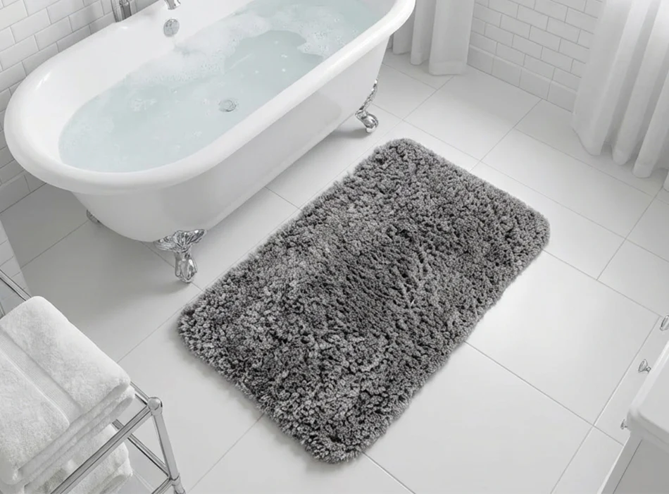 Muddy Mat® Fluffy Bathroom Rug, Soft Absorbent Microfiber Bath Mat, Non Slip, Quick Dry, Machine Washable for Bathroom Floor, Tub, Shower, Toilet and Sink