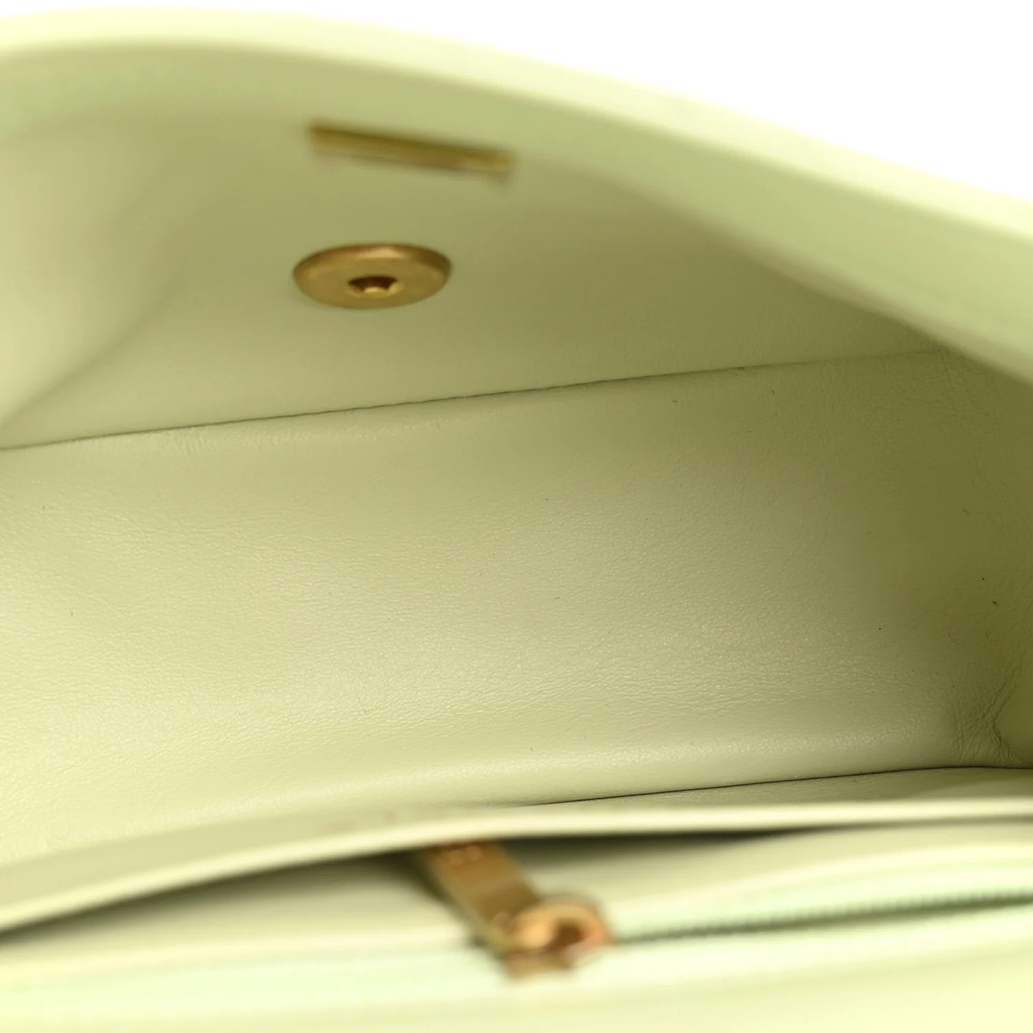 Lambskin Quilted Mini Pearl Crush Flap Light Green - Top Club