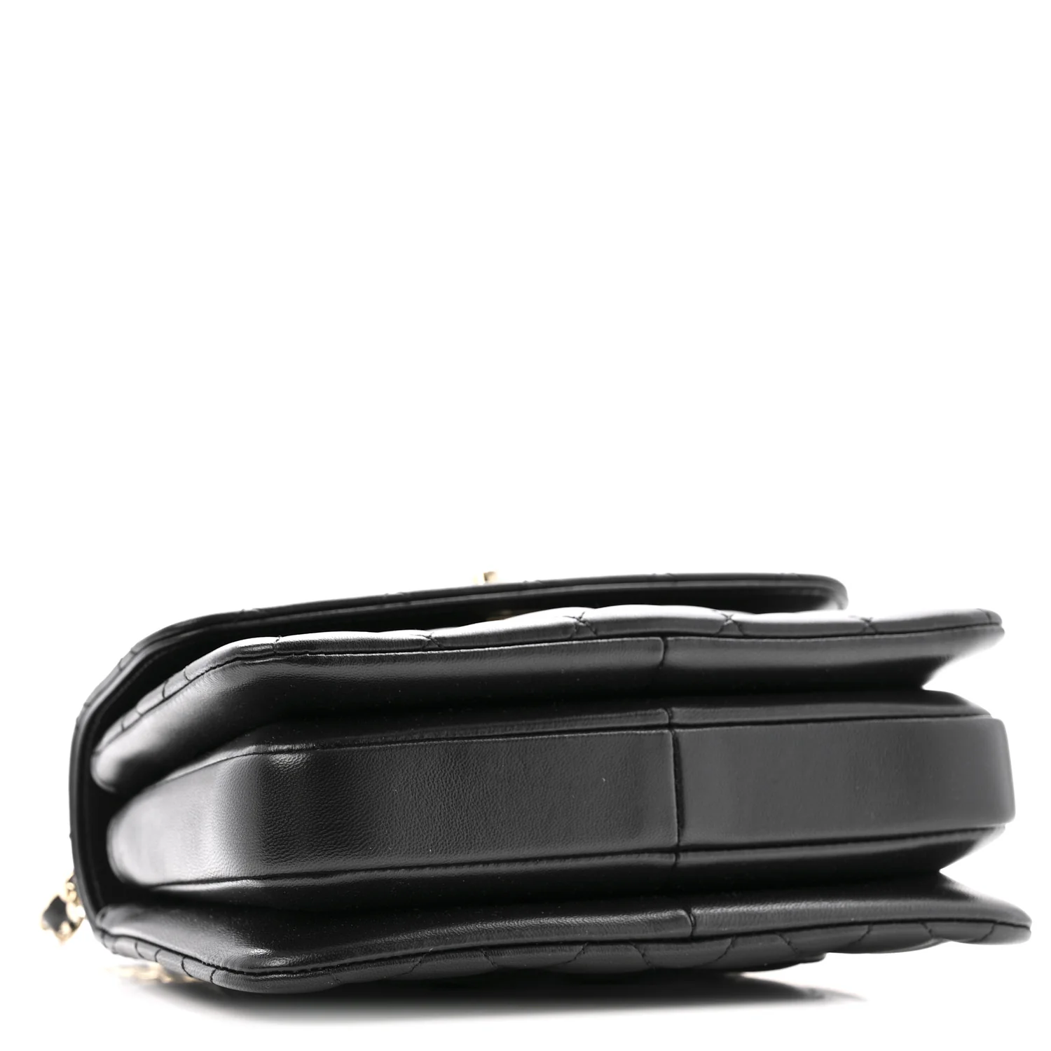 Lambskin Crystal Quilted Mini Trendy CC Dual Handle Flap Bag Black - Top Club