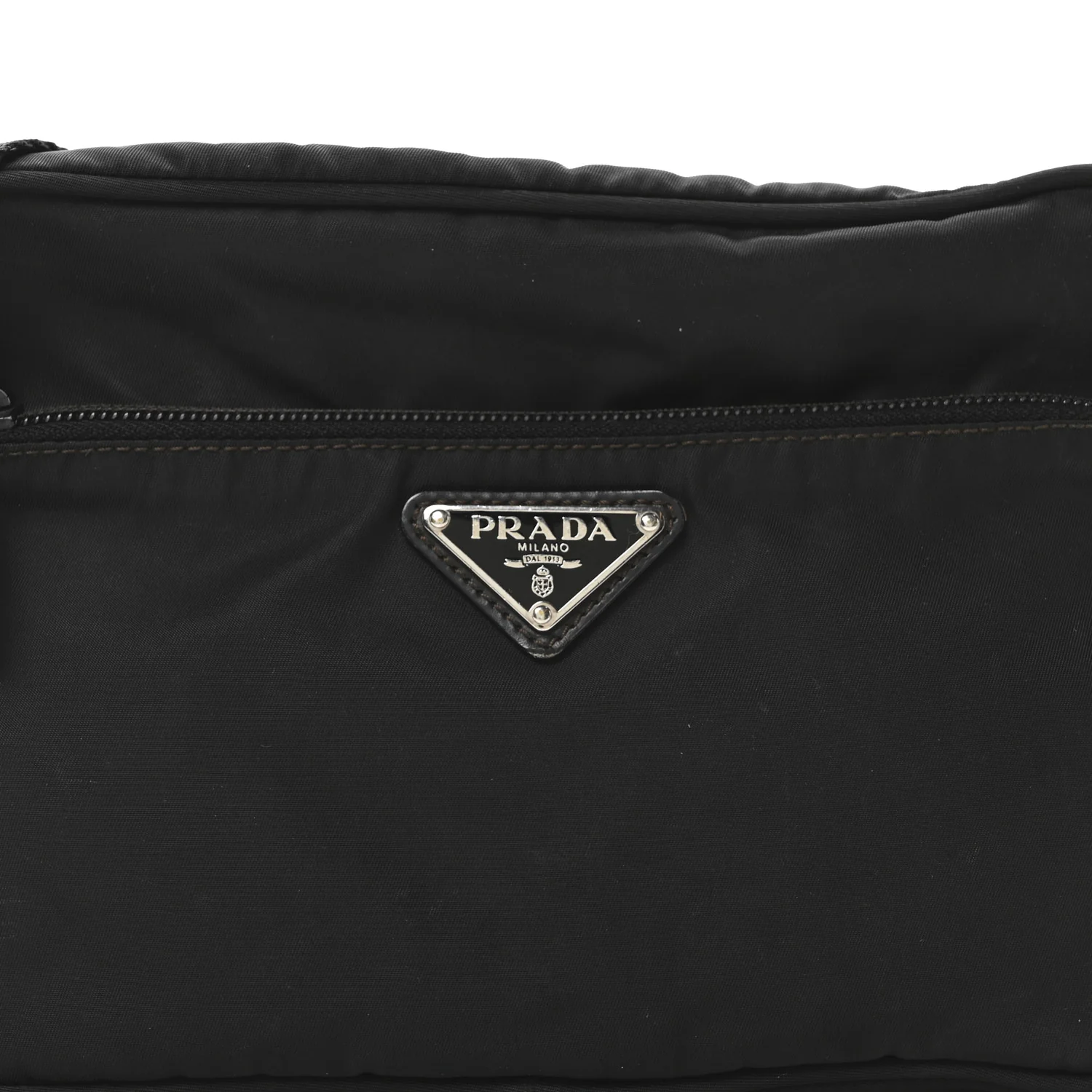 Tessuto Nylon Triangle Shoulder Bag Black - Top Club