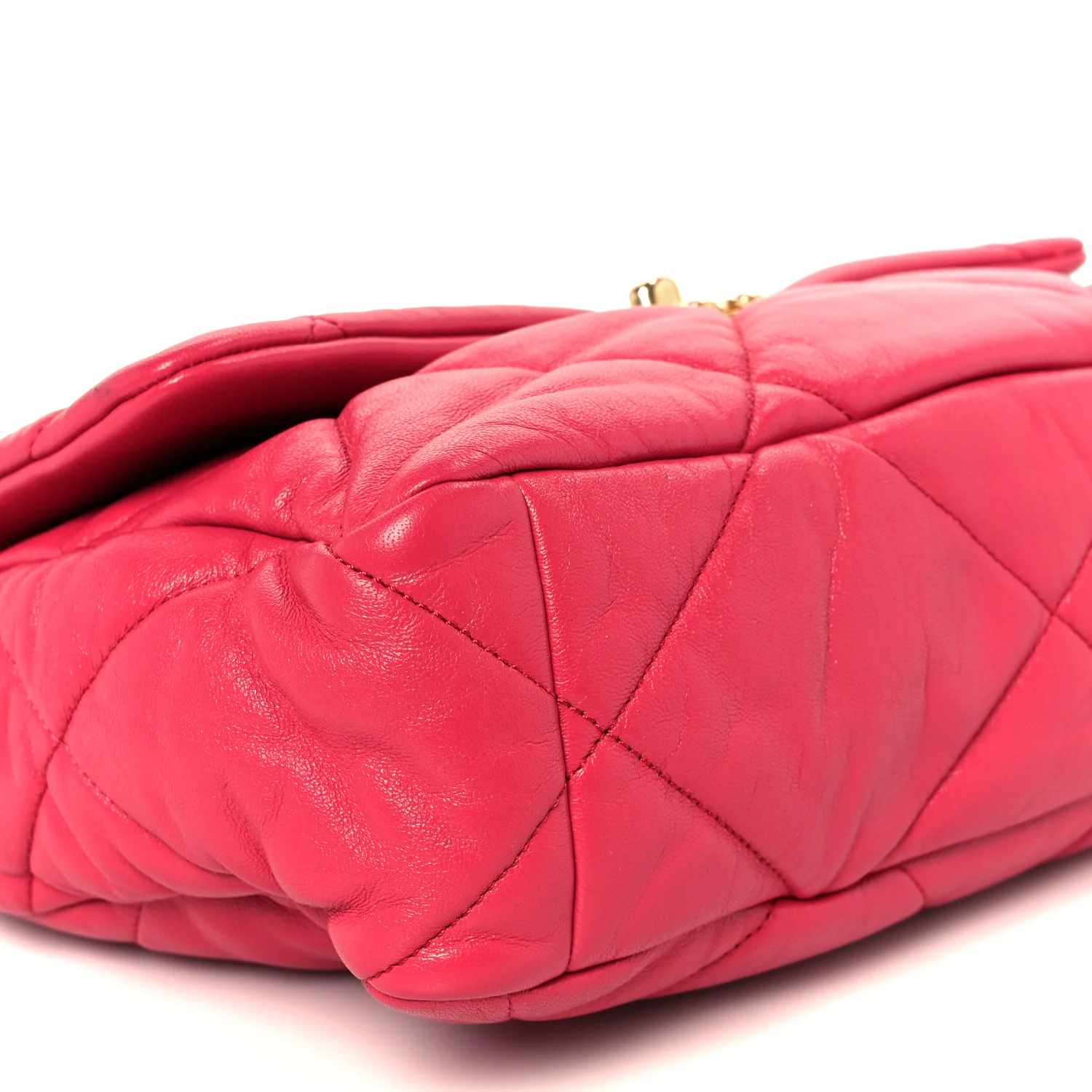 Goatskin Quilted Large Chanel 19 Flap Dark Pink - Top Club