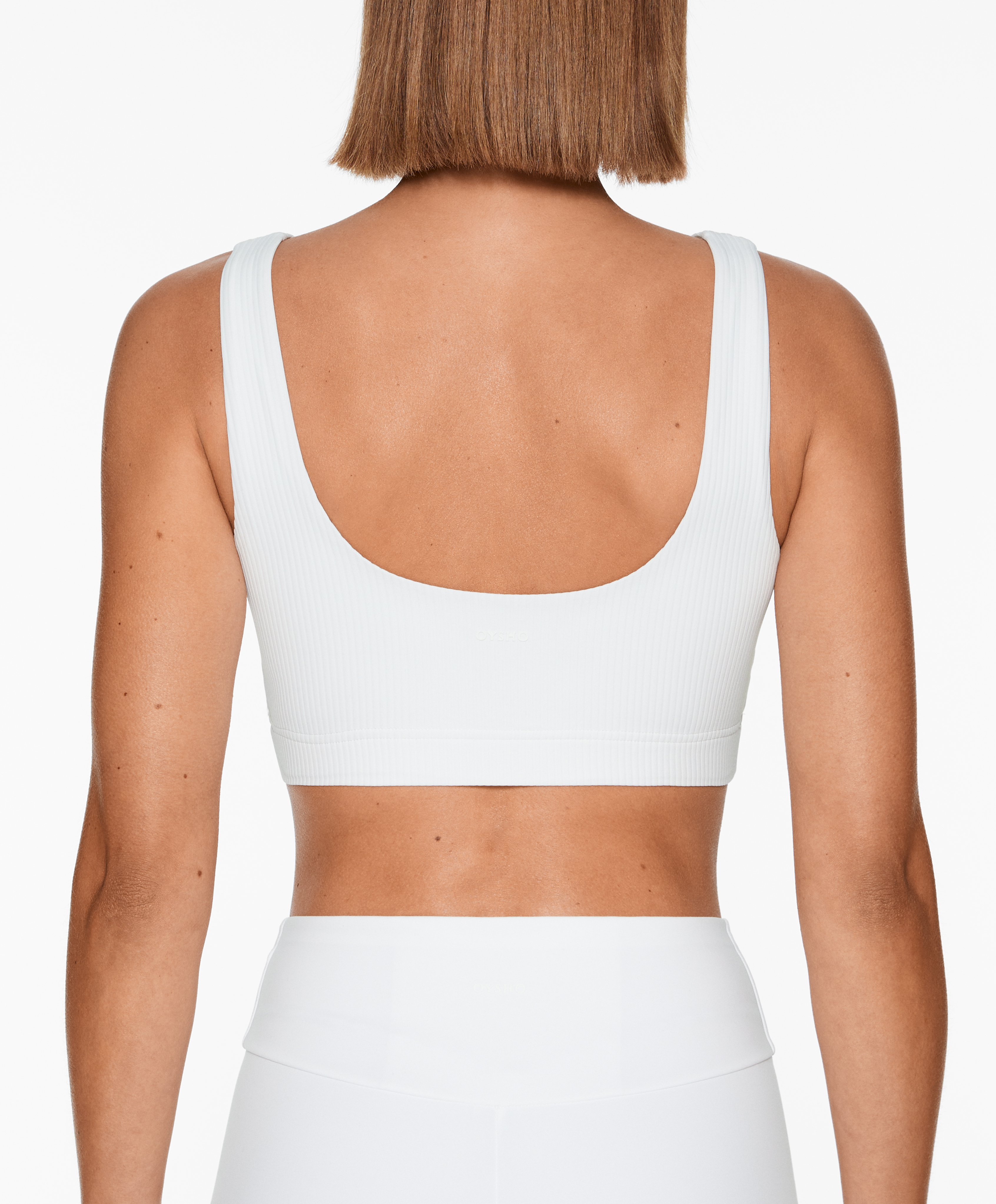 OYSHO Medium-support comfortlux rib sports bra with cups